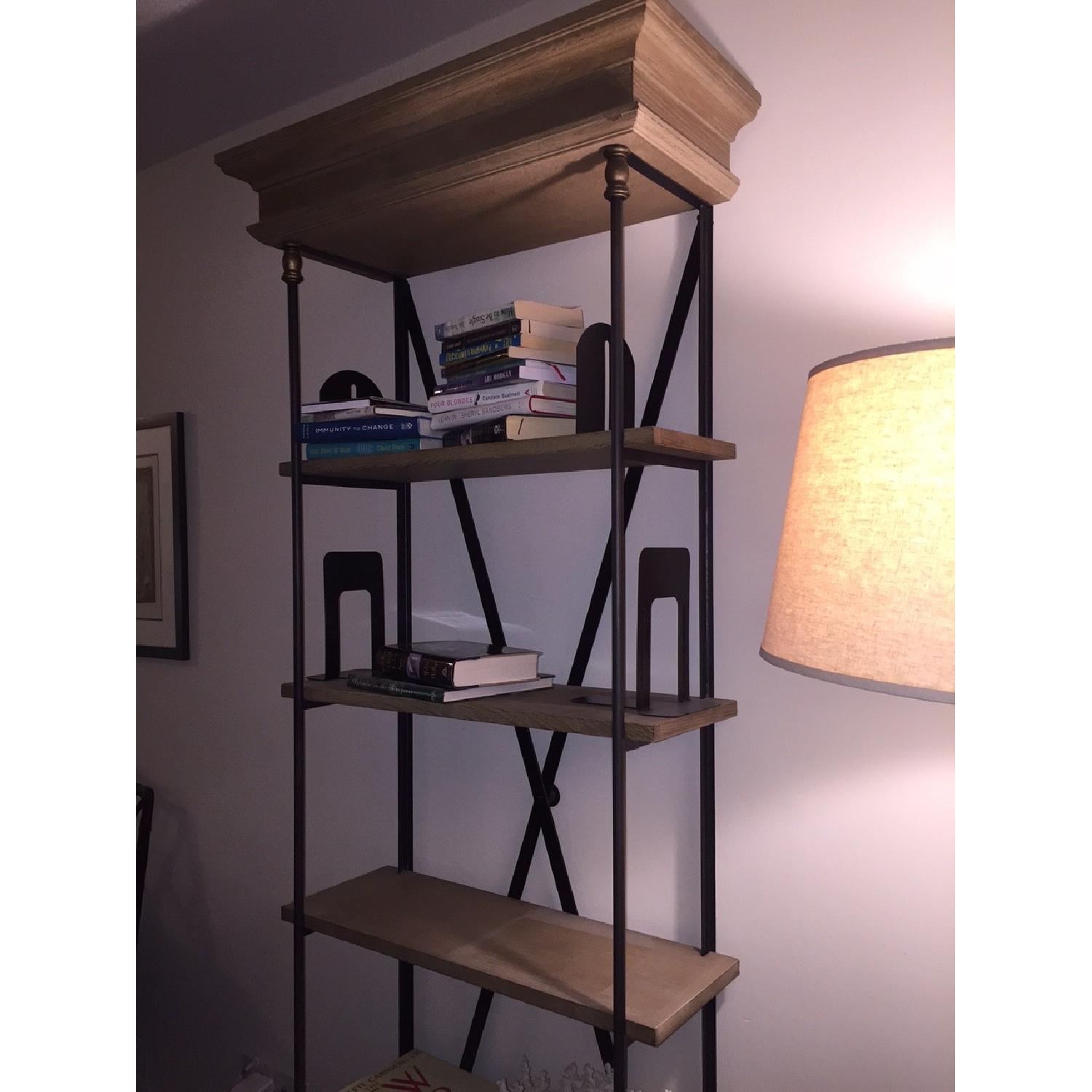 Restoration Hardware Iron & Wood Bookcase - image-1