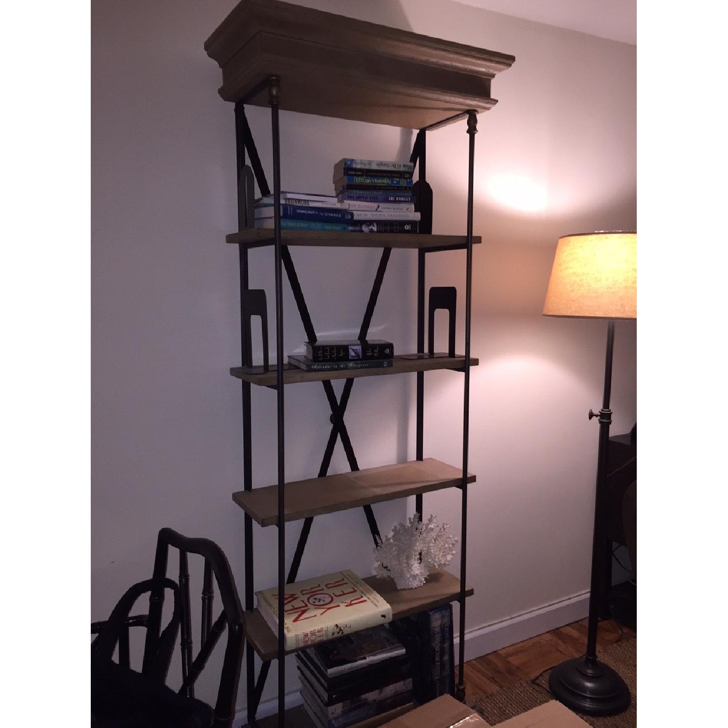 Restoration Hardware Iron & Wood Bookcase - image-2