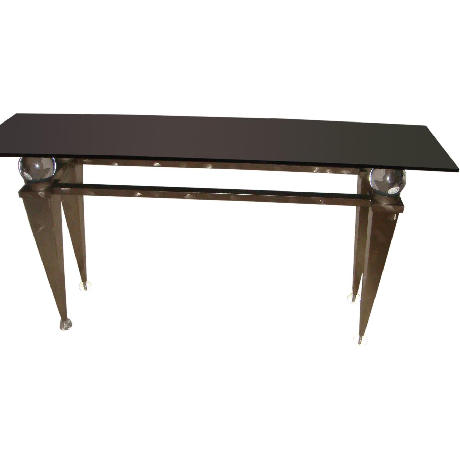 Designs by Gil Brushed Steel Console/Display Table - image-0