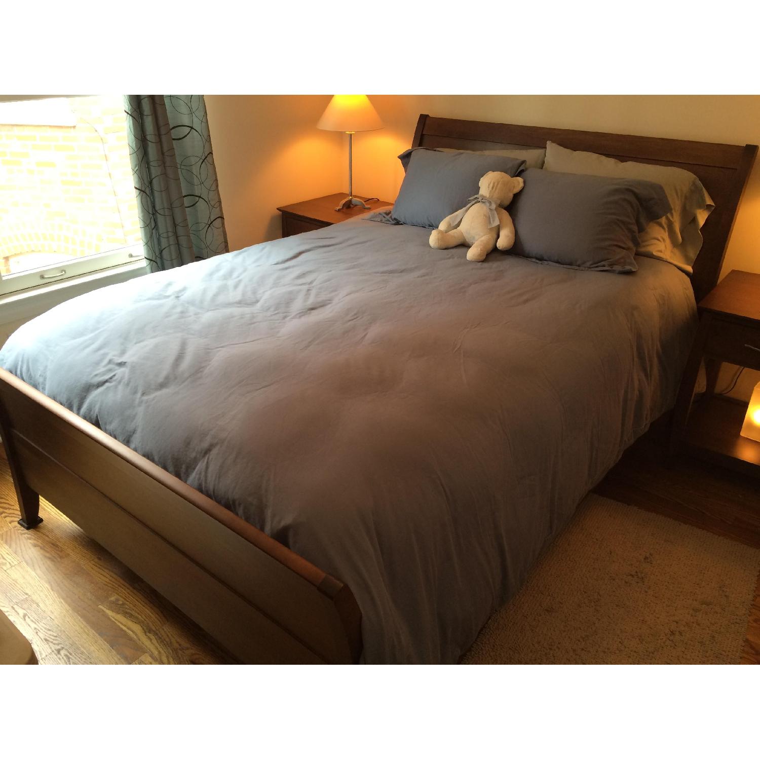 Java Solid Maple Queen Sleigh Bed + 2 Storehouse Night Stands