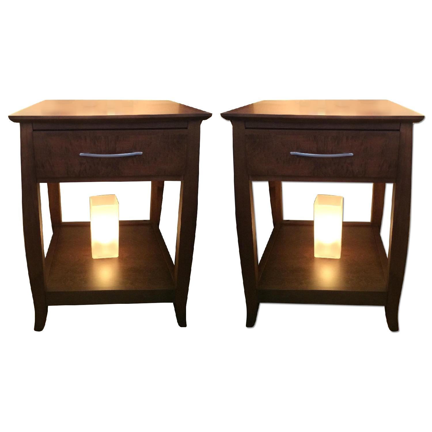 Baronet Java Solid Maple Queen Sleigh Bed + 2 Storehouse Night Stands - image-8