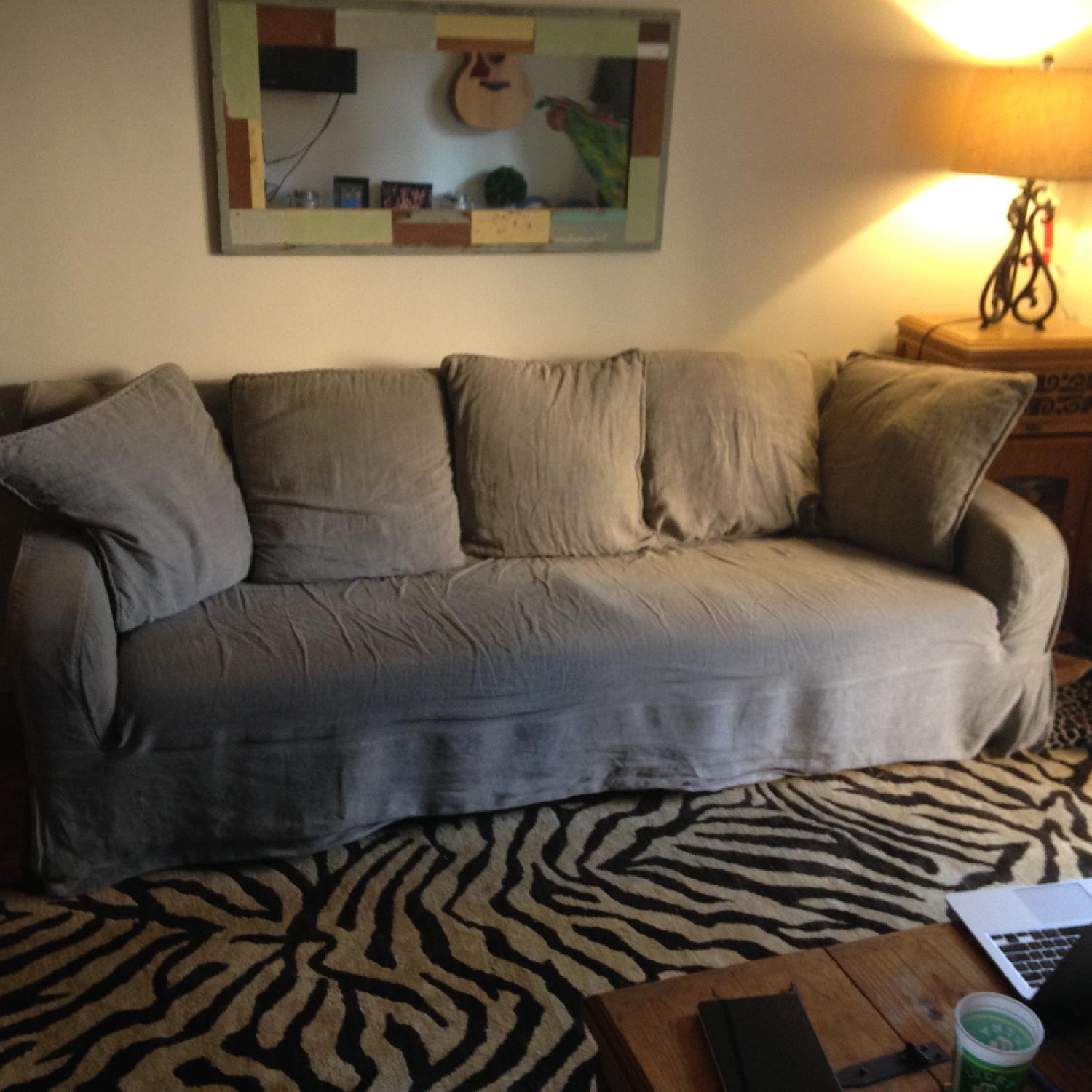 One Kings Lane Linen Sofa - image-3