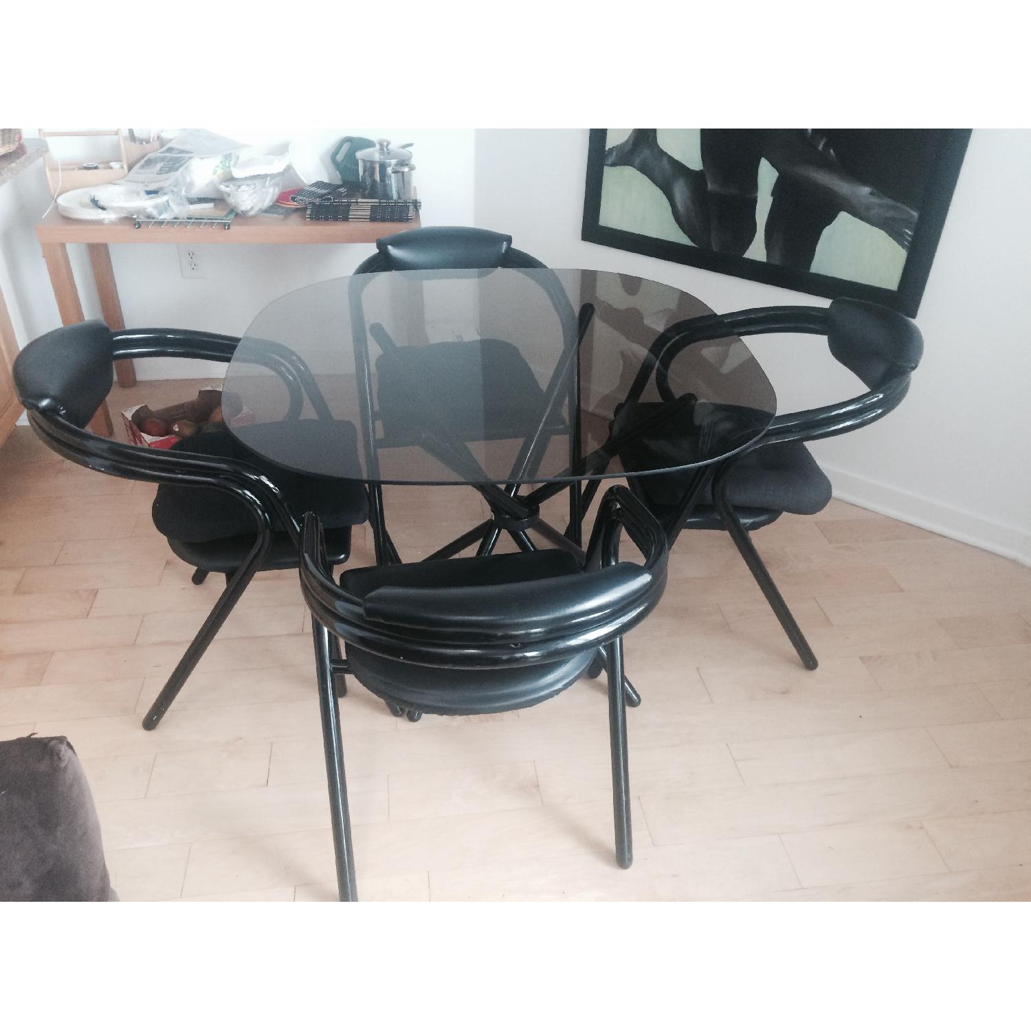 Glass Round Dining Table w/ 4 Dining Chairs - image-2