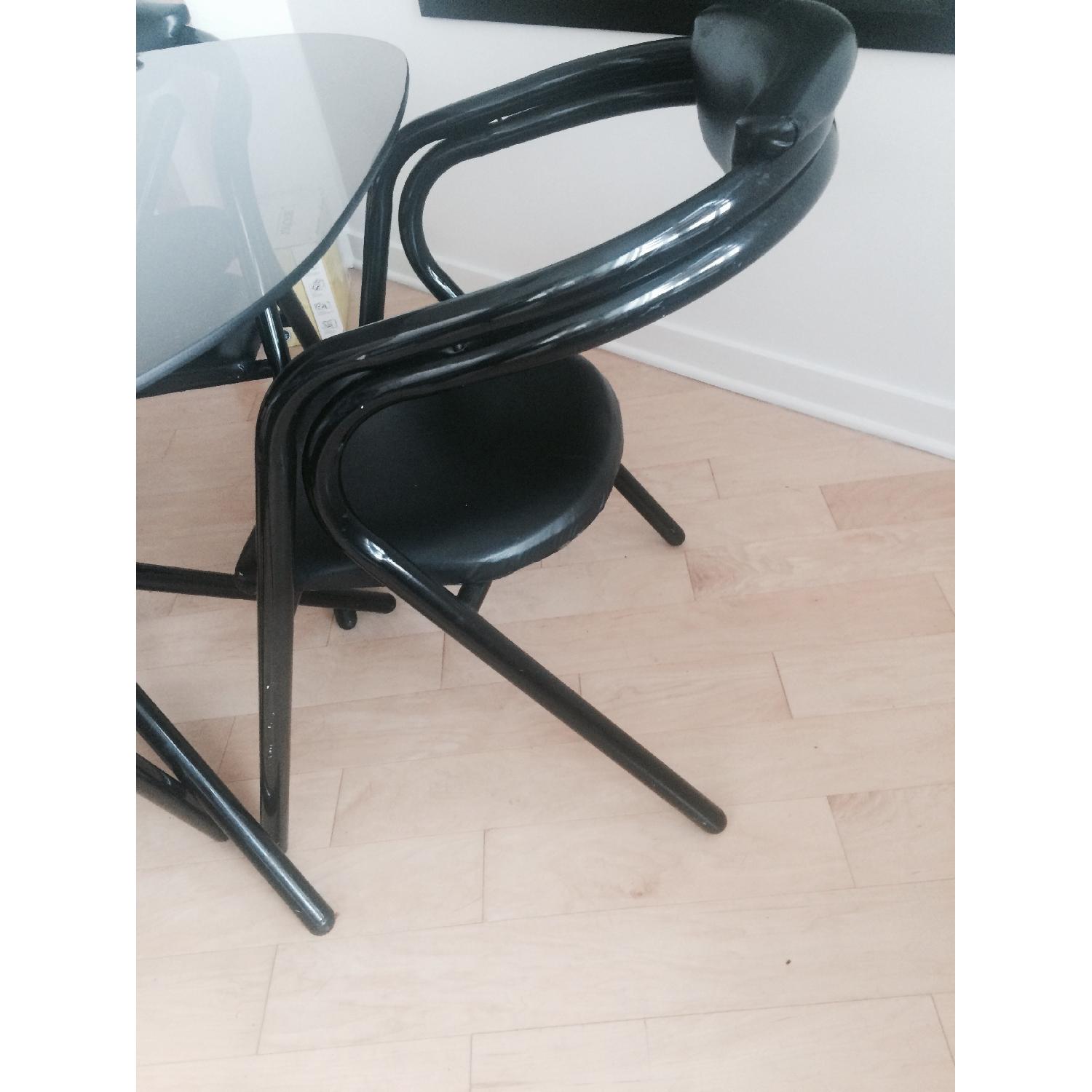 Glass Round Dining Table w/ 4 Dining Chairs - image-5