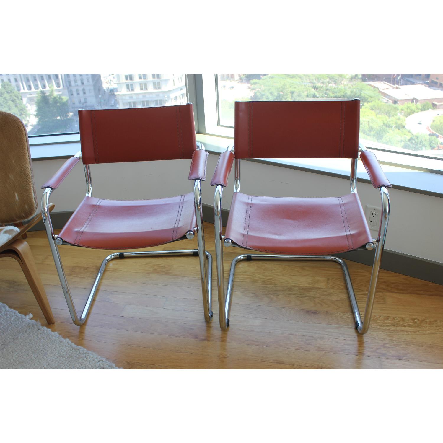 Mid Century Modern Chrome Chairs - Pair - image-1