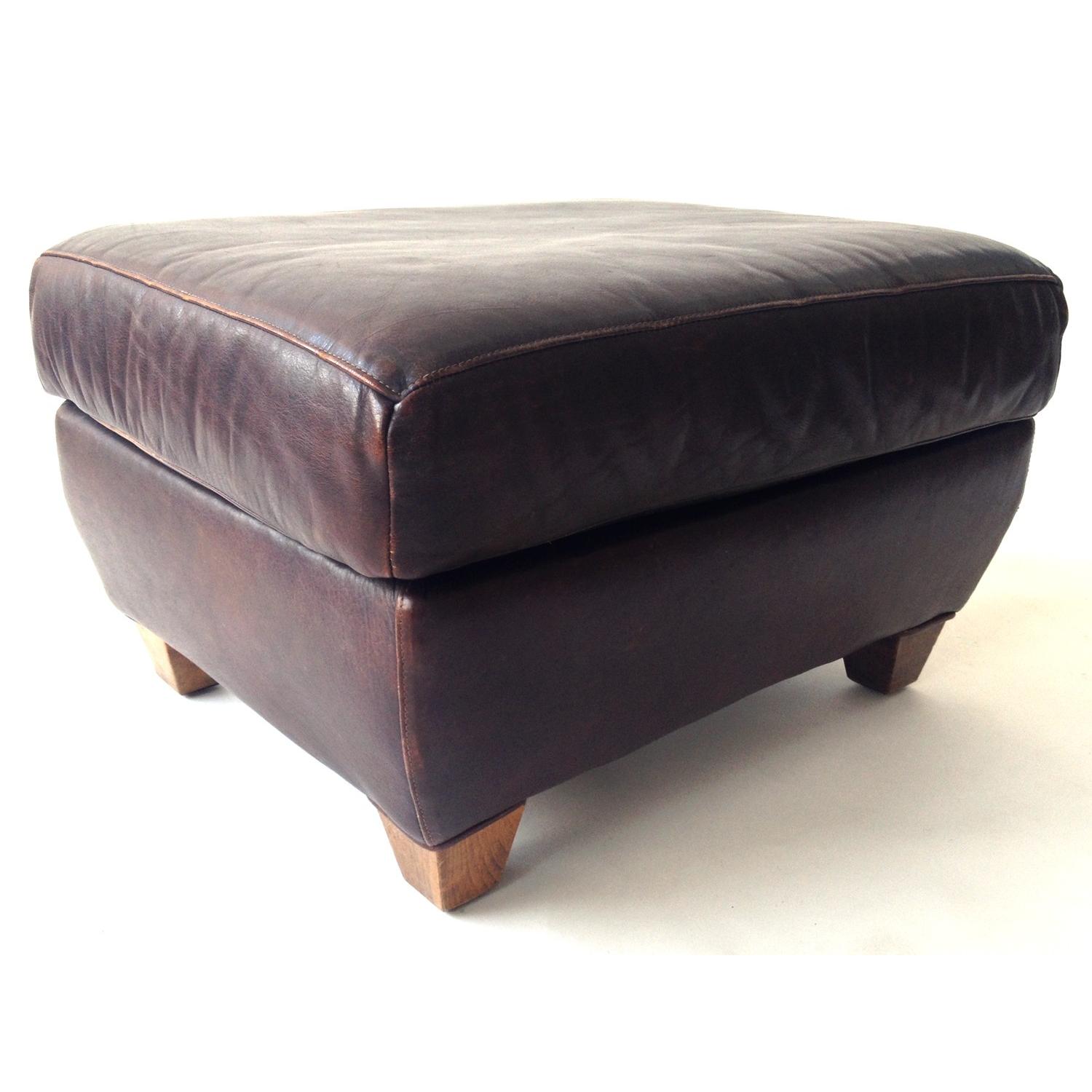 Mitchel Gold for Restoration Hardware Leather Club Chairs w/ 1 Matching Ottoman - image-5