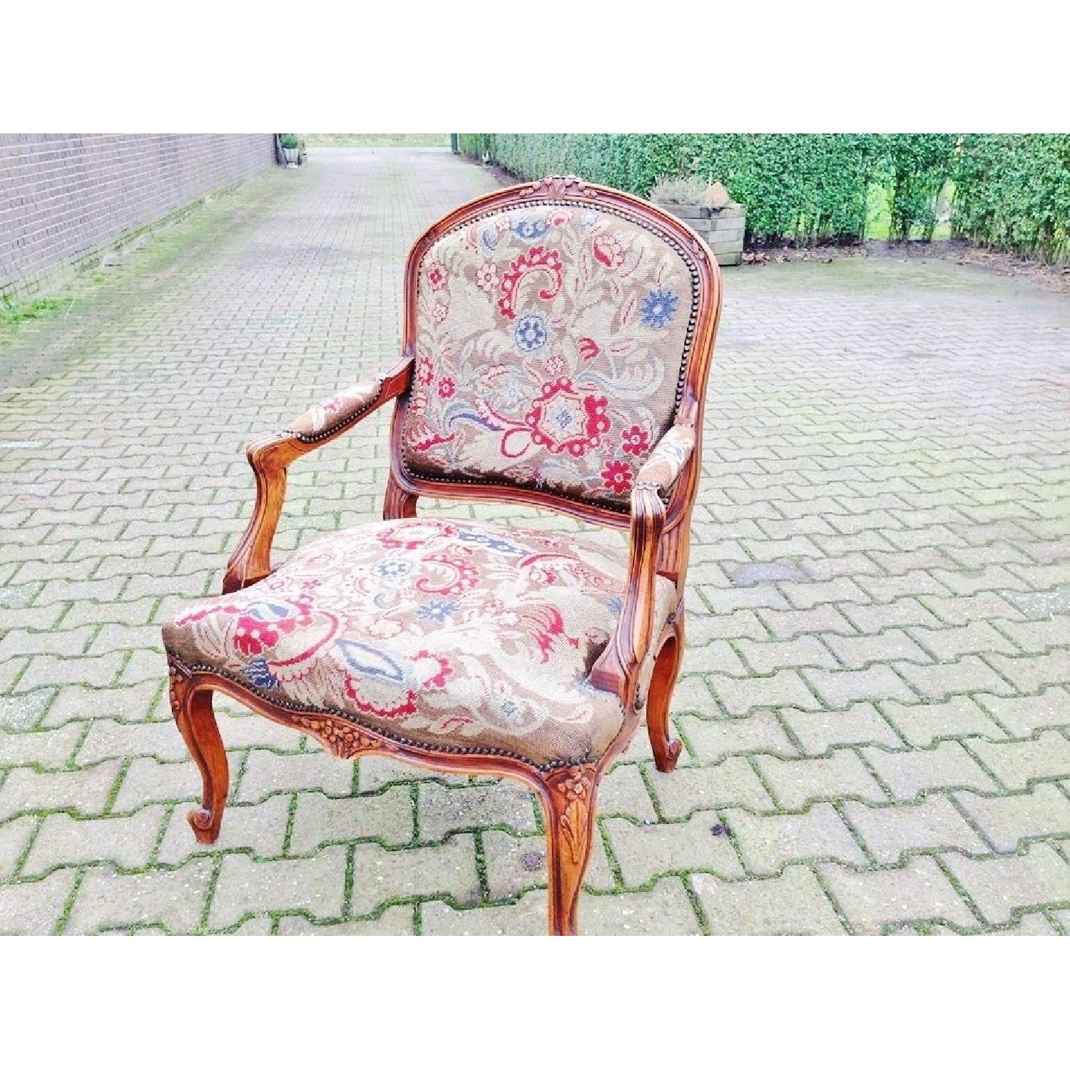 Petit Point Needlepoint Tapestry Chair - image-1