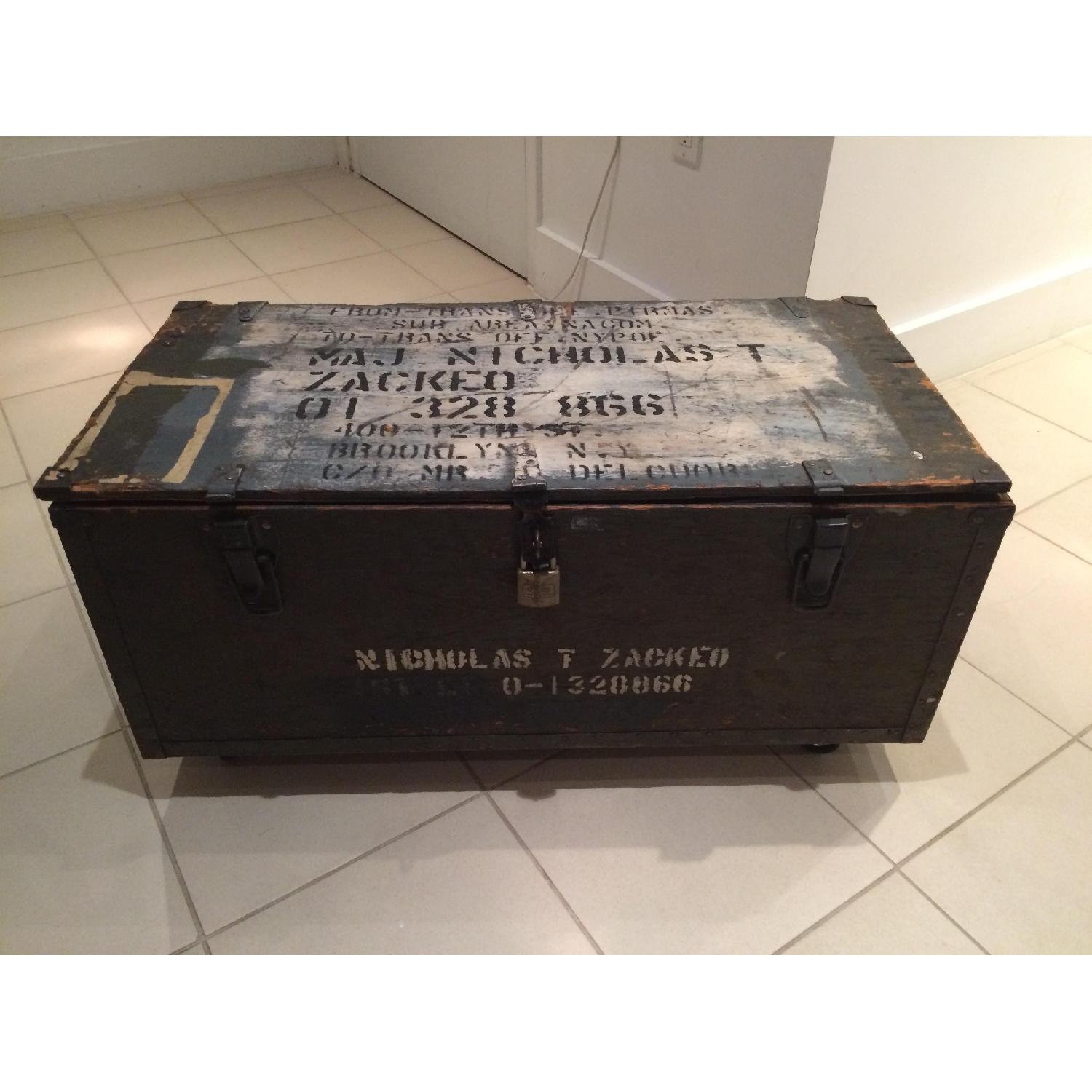 Vintage Army Footlocker - image-1