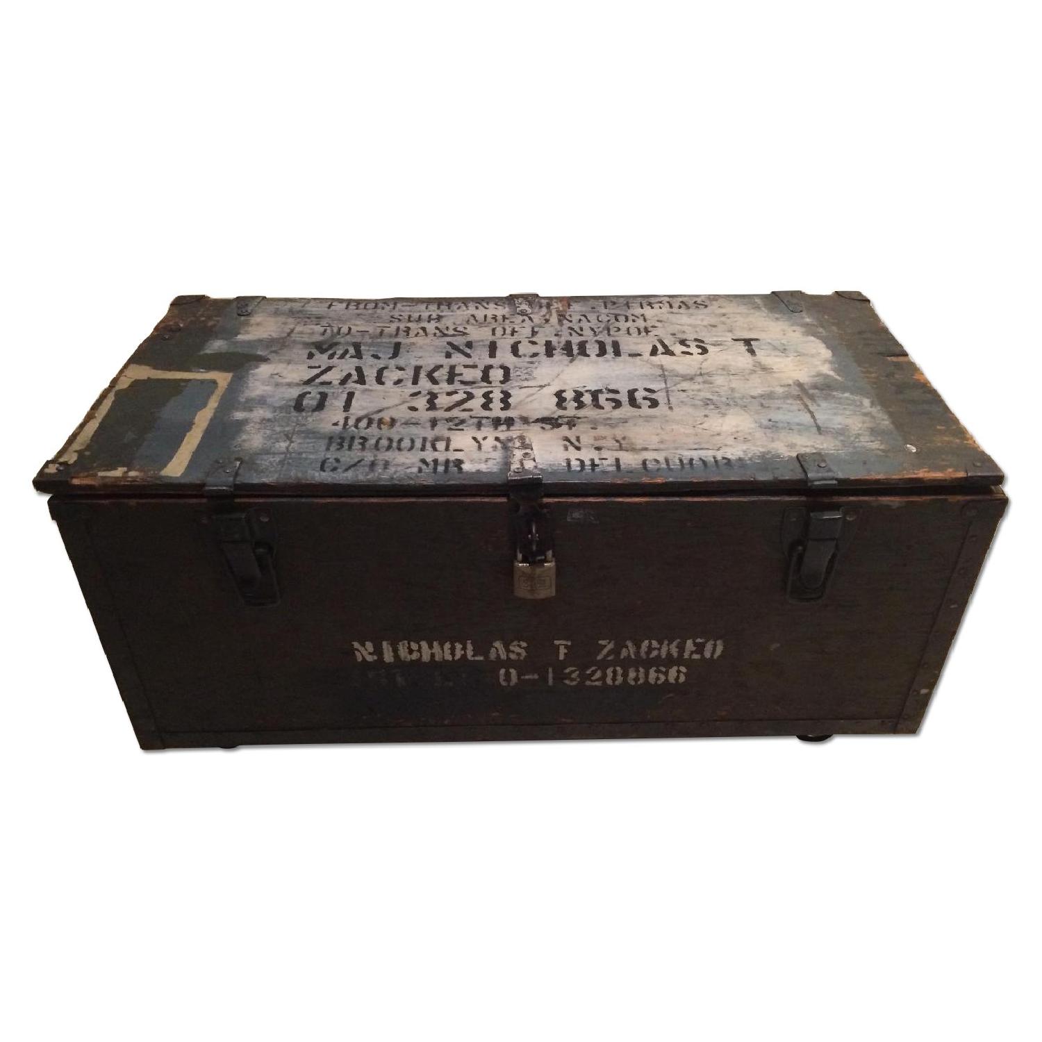 Vintage Army Footlocker - image-0