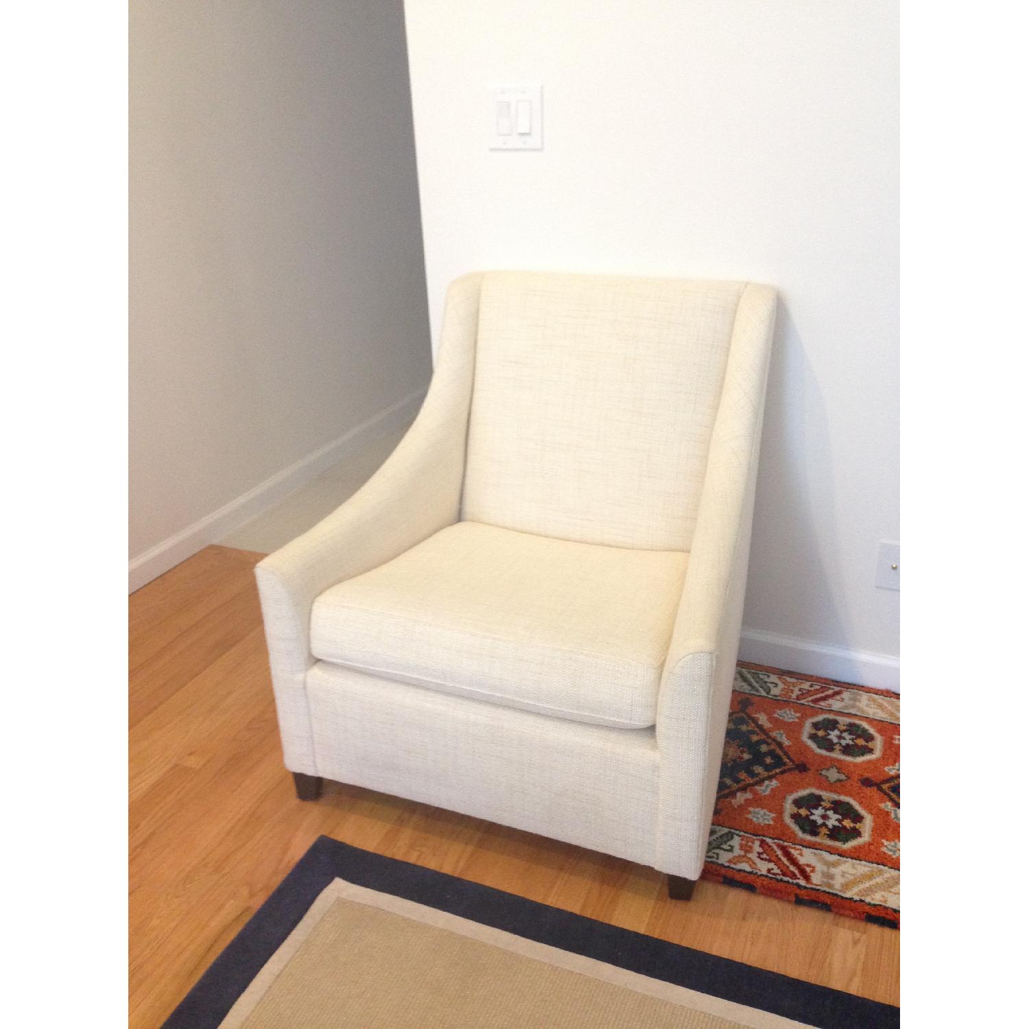 West Elm Ivory Sweep Armchair - image-1
