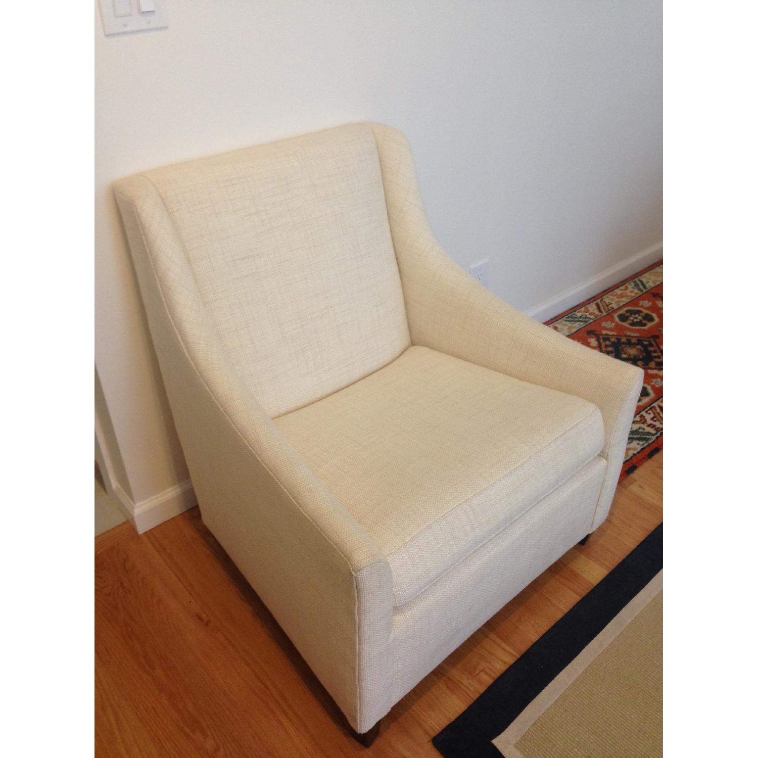 West Elm Ivory Sweep Armchair - image-2