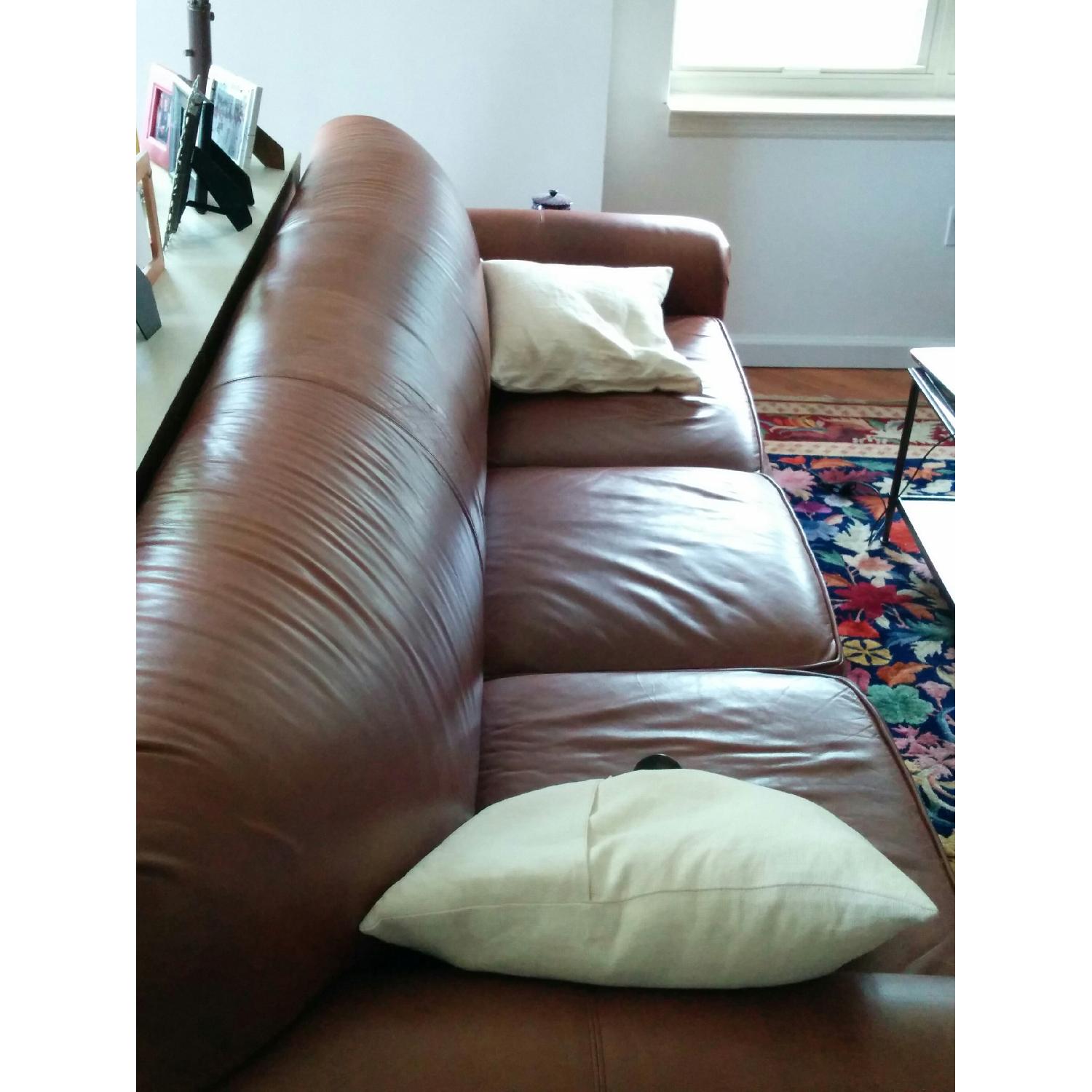 Brown Leather Sofa - image-2