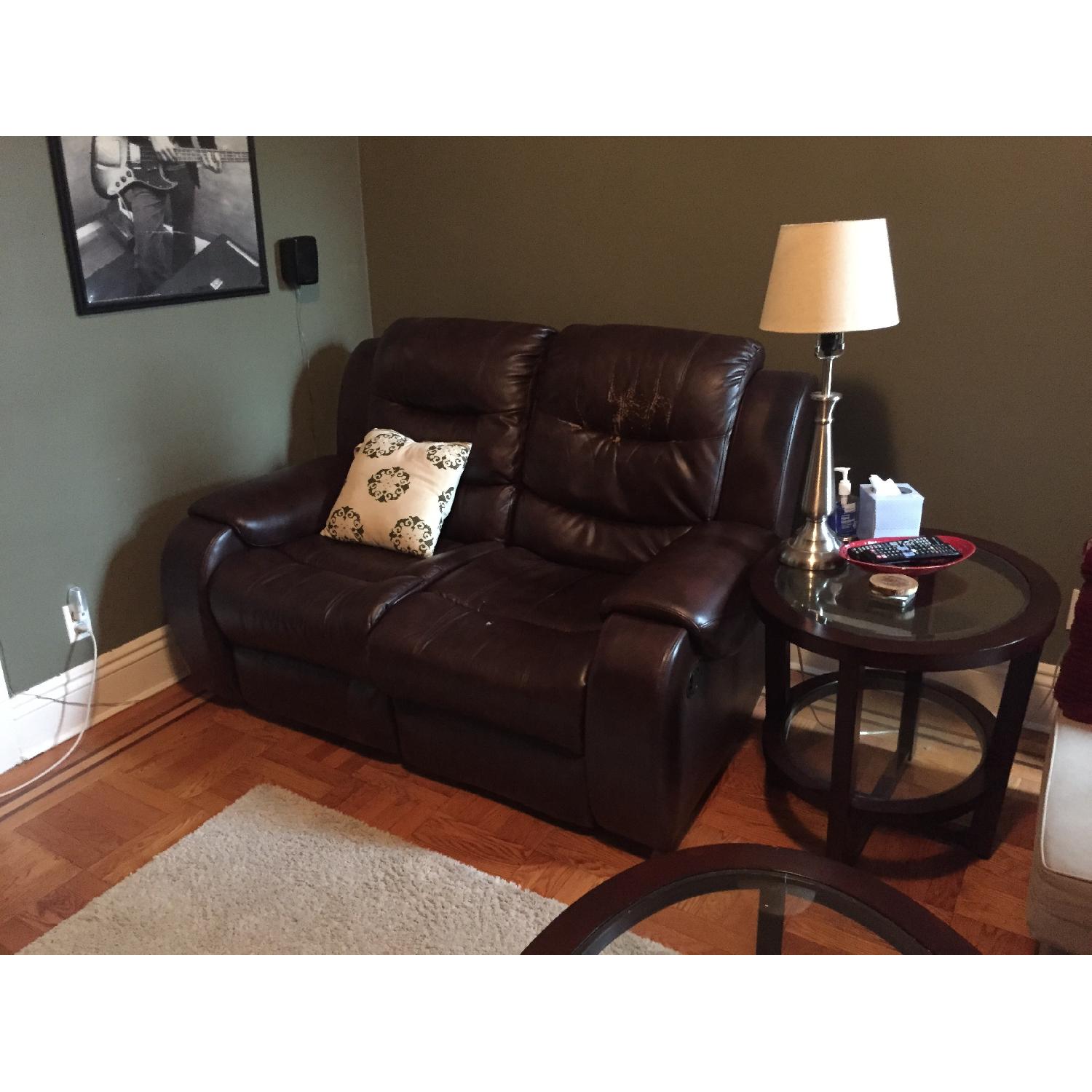Rooms To Go Leather Reclining Loveseat - image-1