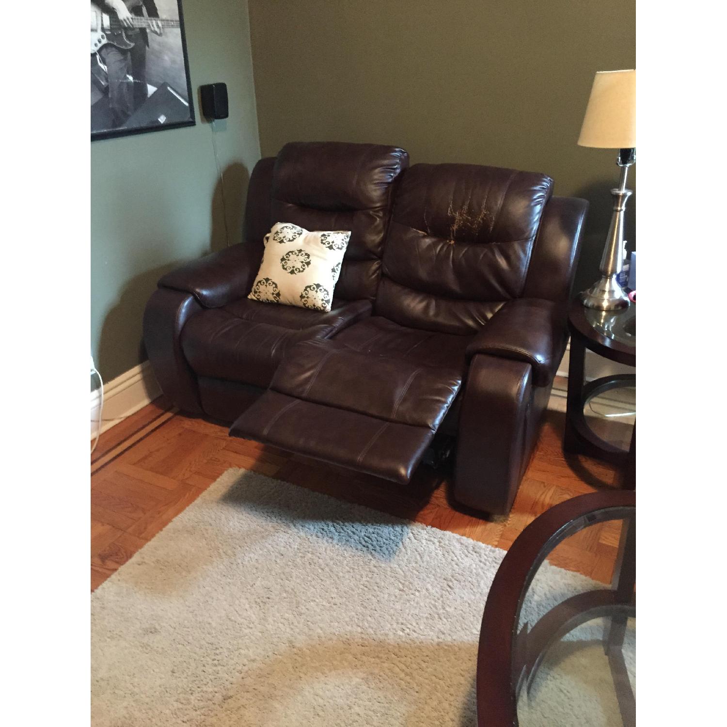 Rooms To Go Leather Reclining Loveseat - image-2