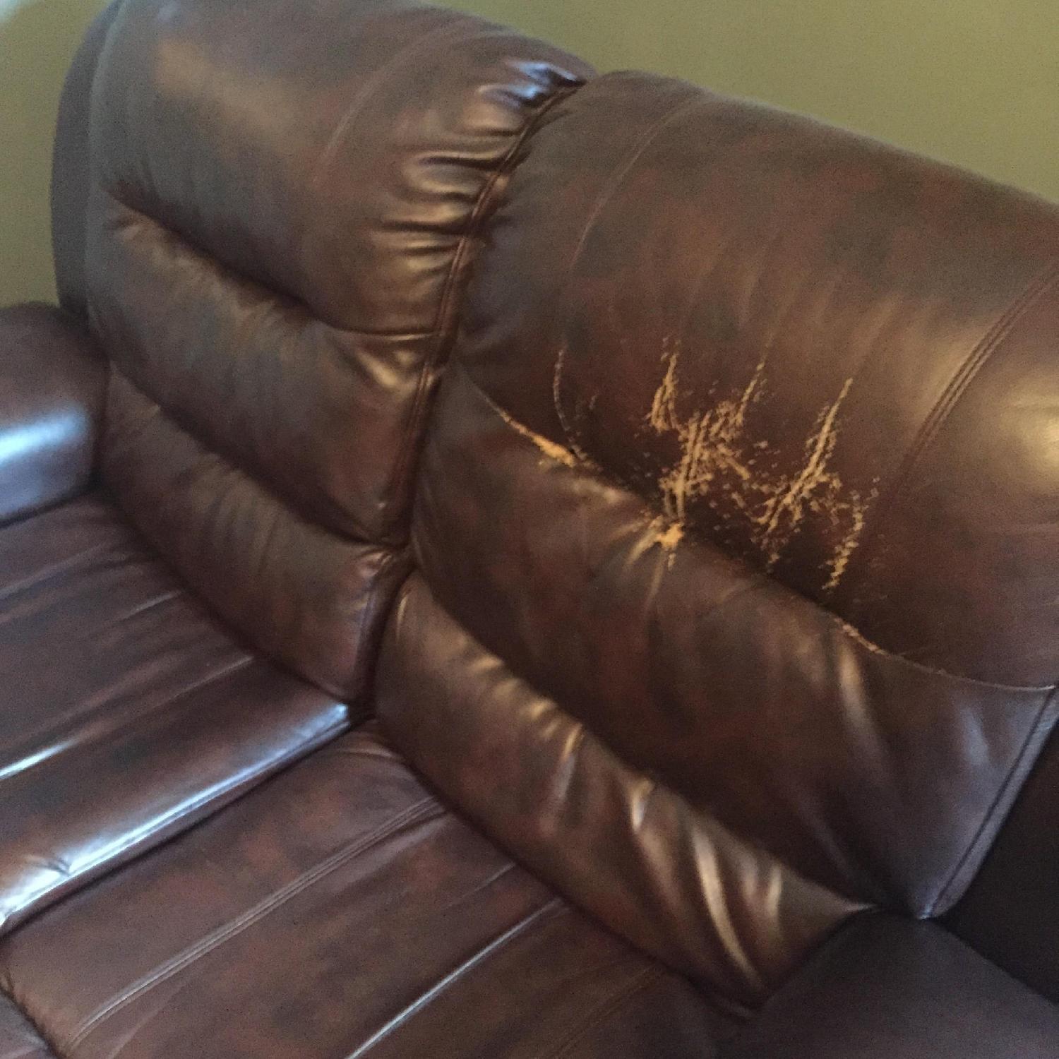 Rooms To Go Leather Reclining Loveseat - image-3