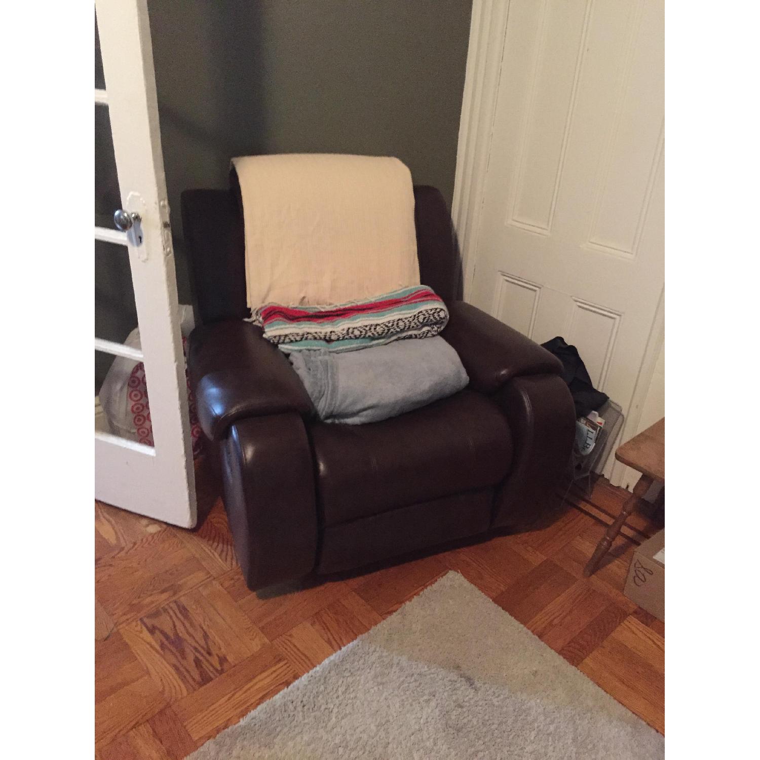 Rooms To Go Leather Reclining Loveseat - image-6