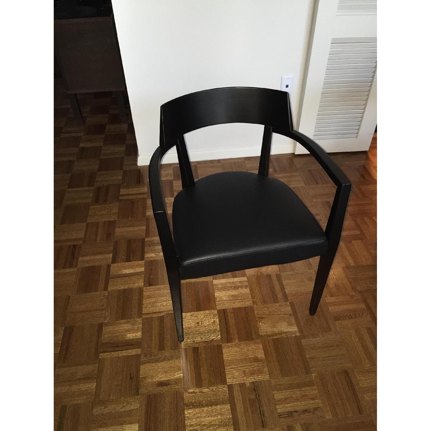 Wholesale Interiors Inc Leather & Wood Dining Chairs - Set of 2 - image-1