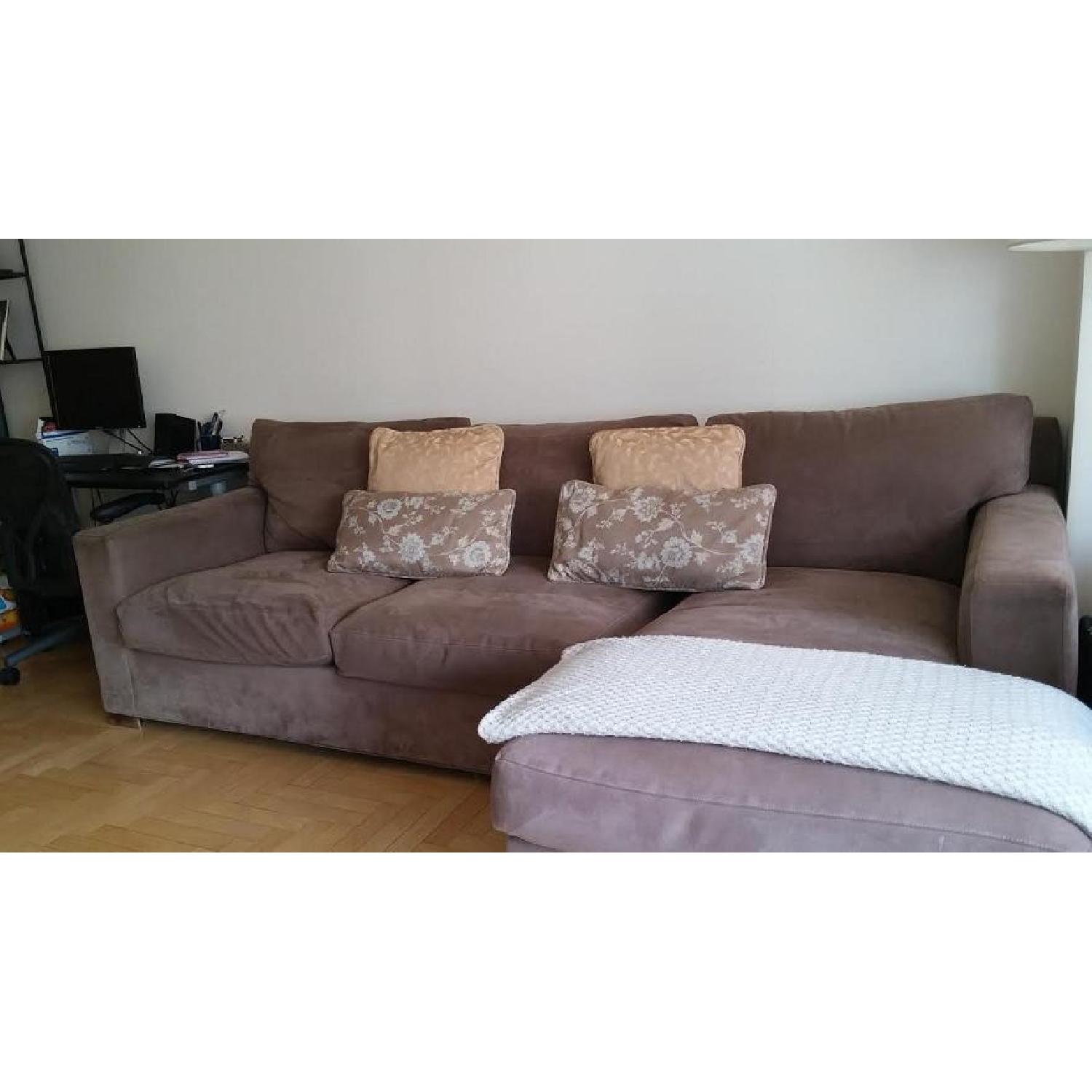 Crate & Barrel Axis II 2 Piece Sectional Sofa w/ Chaise in Coffee - image-1