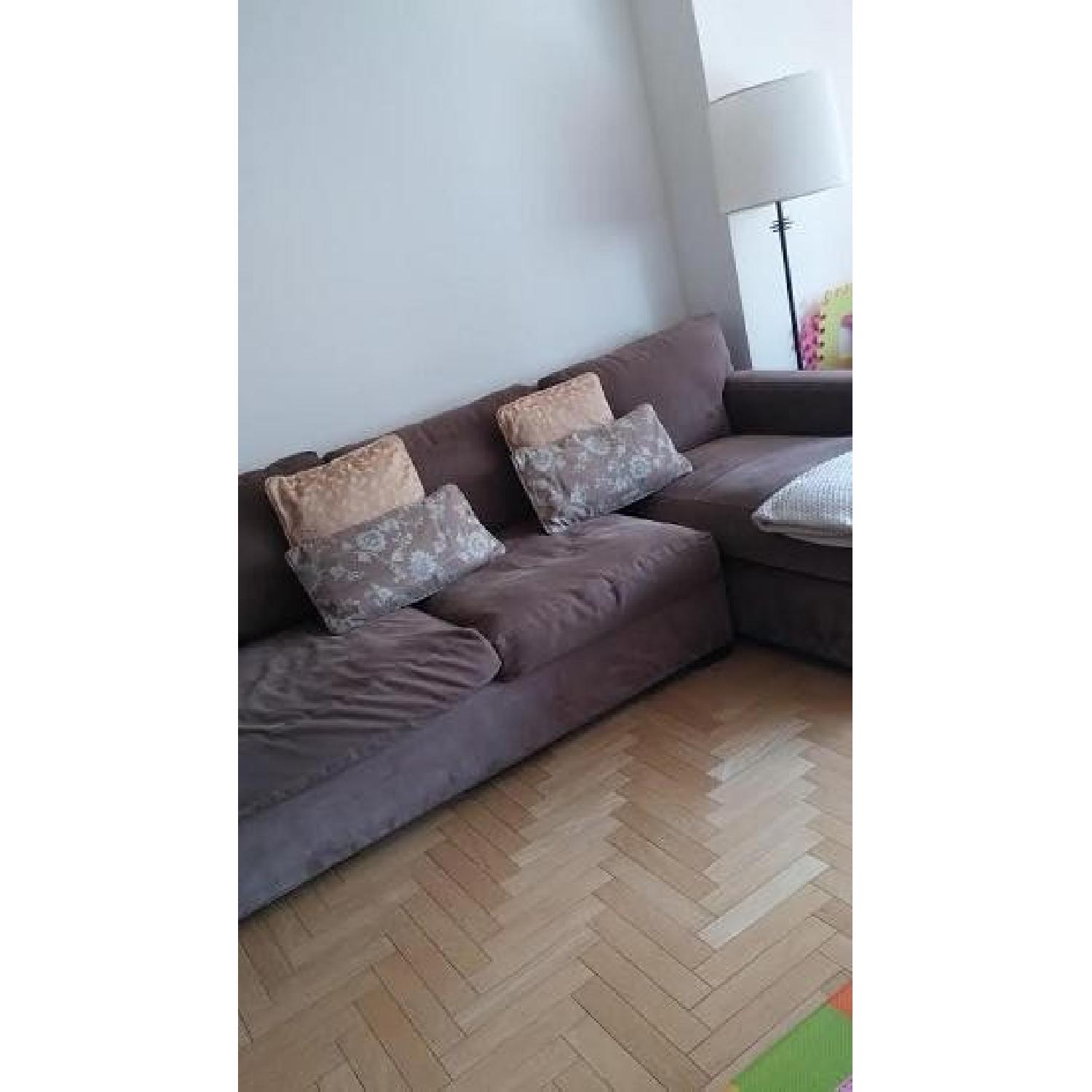 Crate & Barrel Axis II 2 Piece Sectional Sofa w/ Chaise in Coffee - image-2