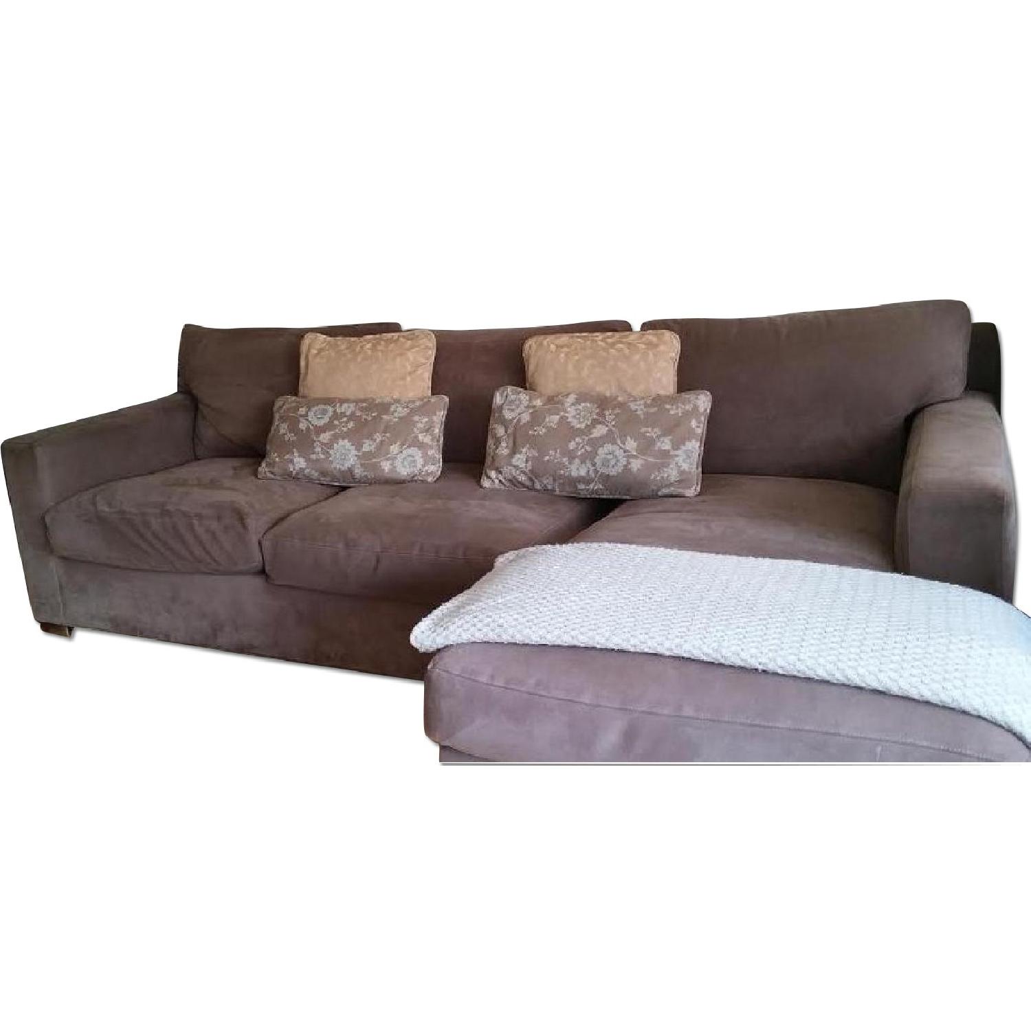 Crate & Barrel Axis II 2 Piece Sectional Sofa w/ Chaise in Coffee - image-0