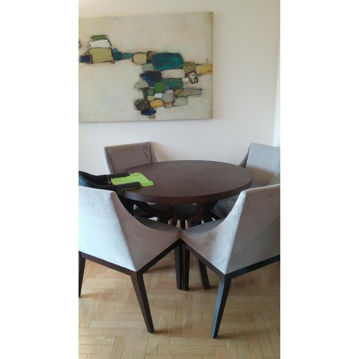 West Elm Arc Base Pedestal Table w/ 4 chairs - image-1