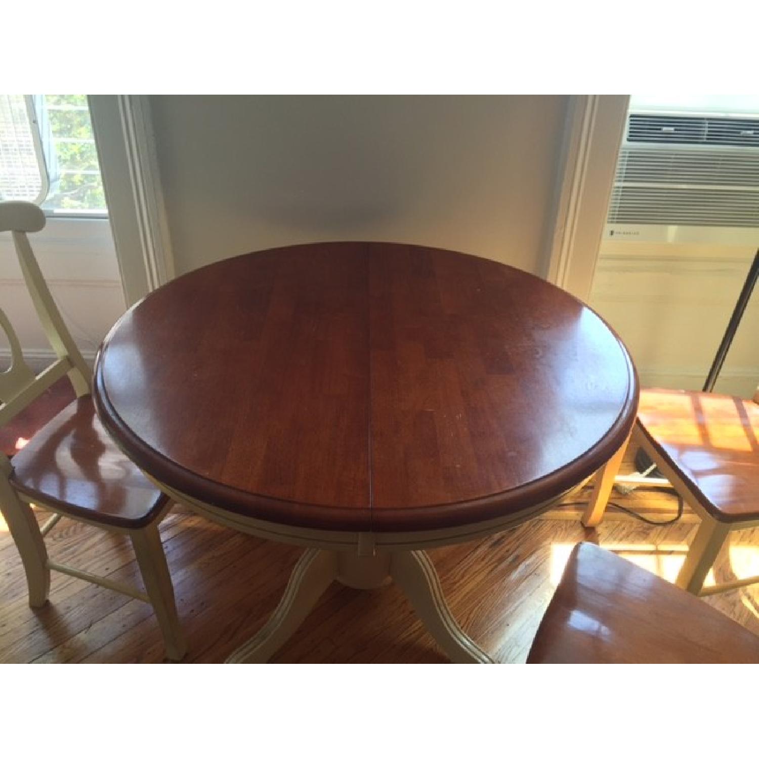 Cherry Wood Expandable Dining Table w/ 4 Chairs - image-2