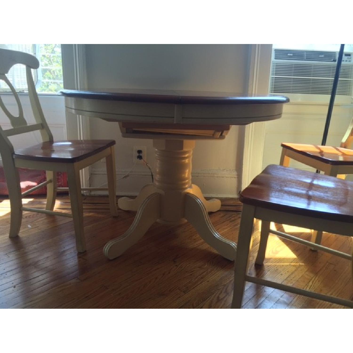 Cherry Wood Expandable Dining Table w/ 4 Chairs - image-3