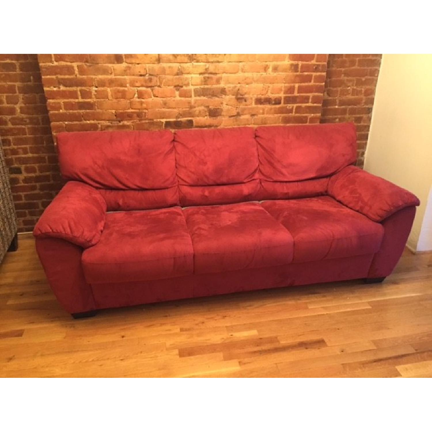 Suede Sleeper Sofa - image-1