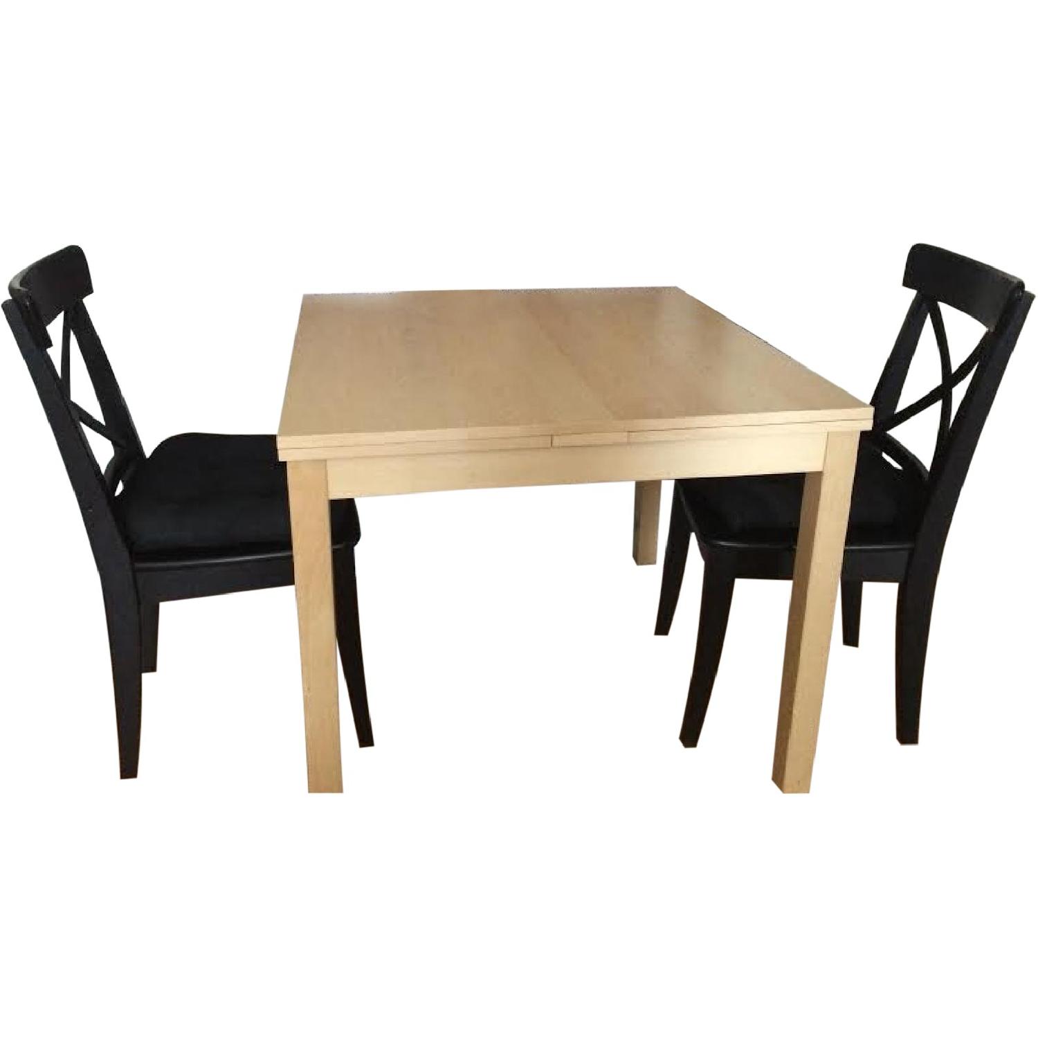 Ikea Bjursta Expandable Dining Table w/ 3 Chairs - image-0