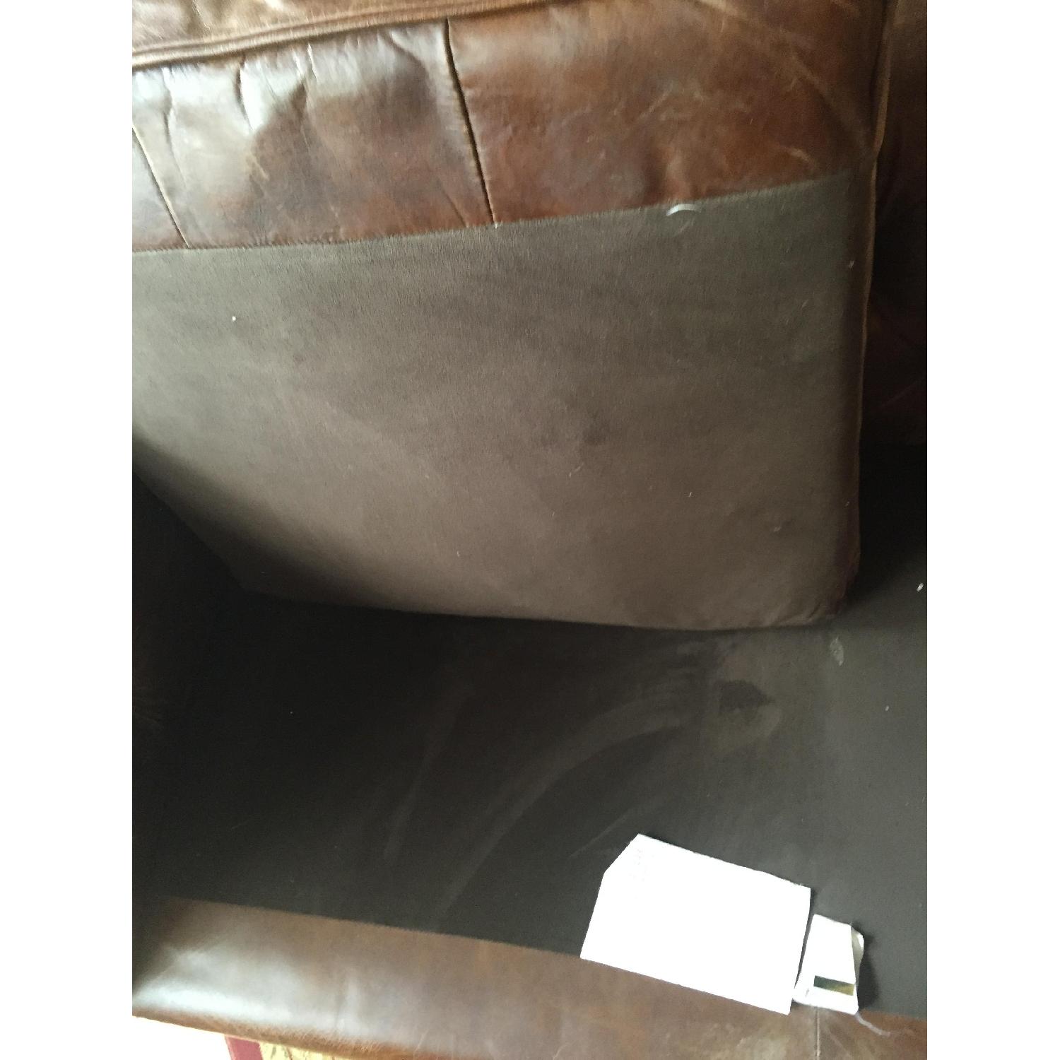 Restoration Hardware Kensington Leather Chesterfield Sofa - image-5