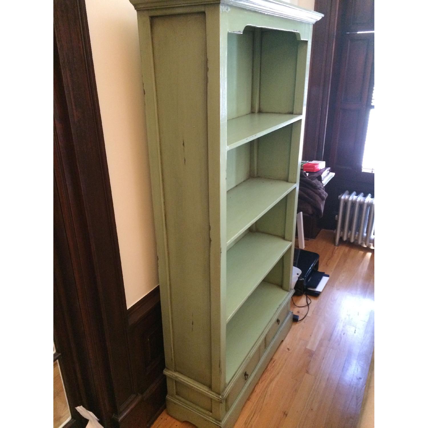 Vintage Light Green Wooden Bookcase - image-4