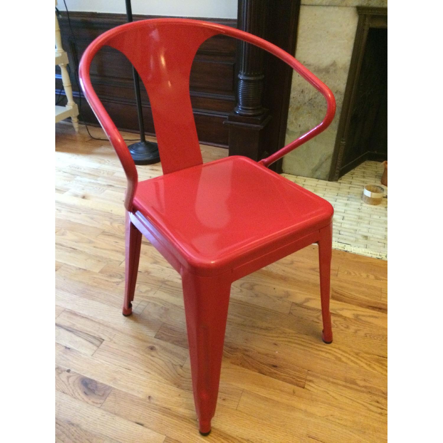 Vintage Tabouret Red Stacking Chairs - image-1