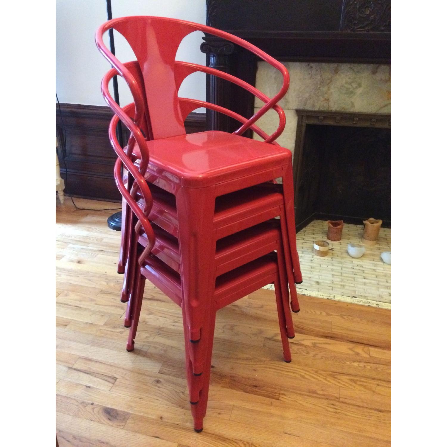 Vintage Tabouret Red Stacking Chairs - image-2