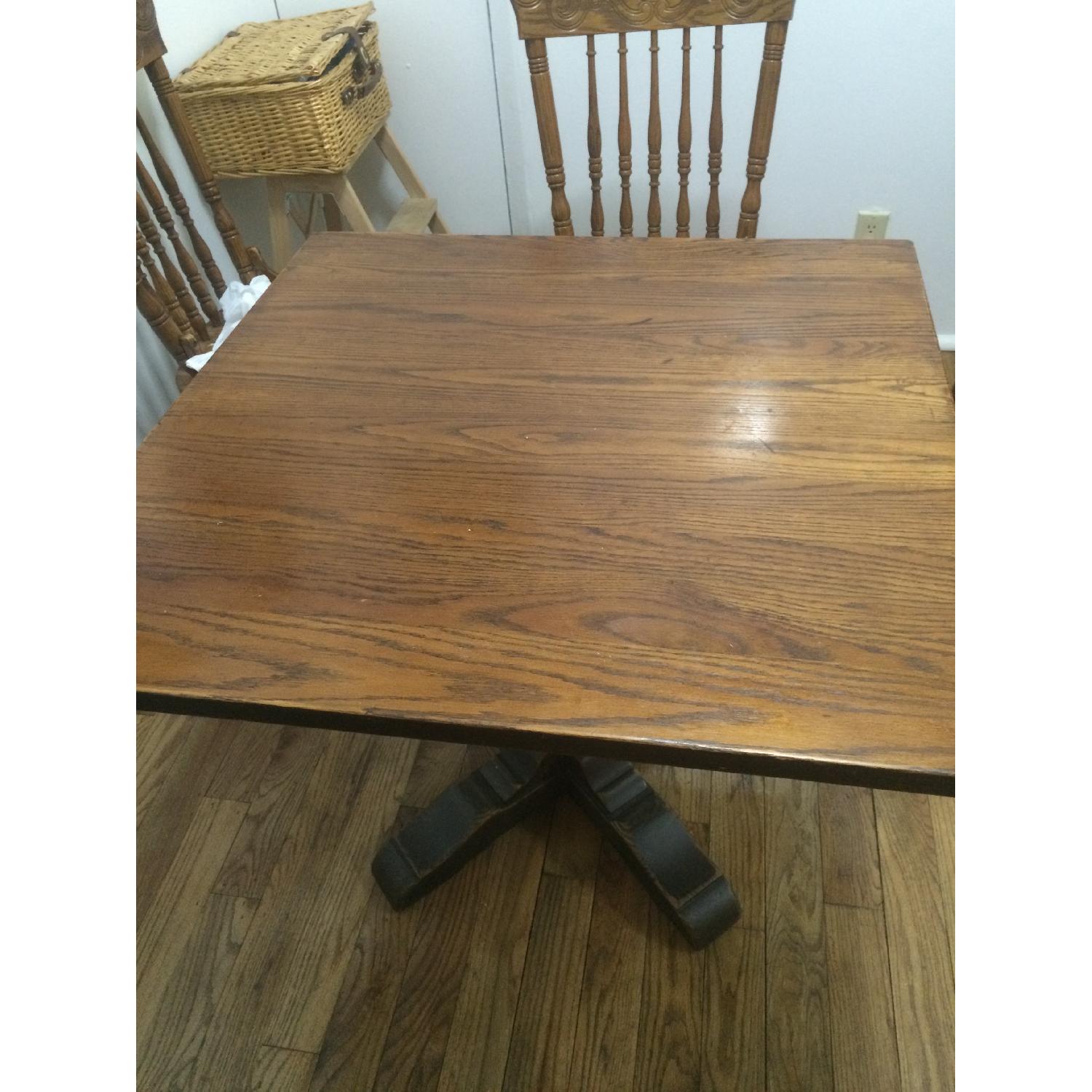 Vintage Dark Wood Dining Table AptDeco