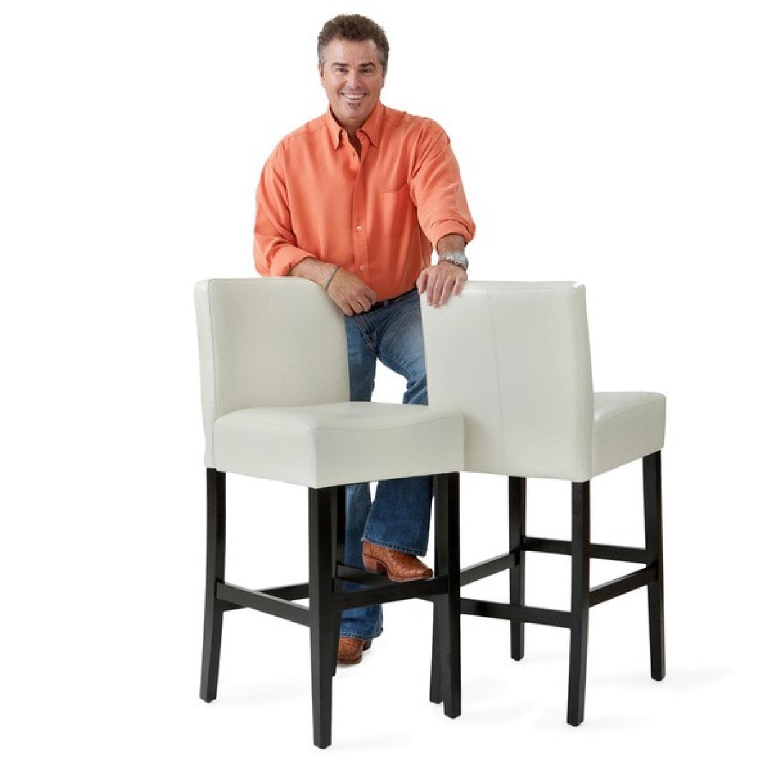 Christopher Knight Ivory Leather Bar/Counter Stools - Set of 2 - image-2