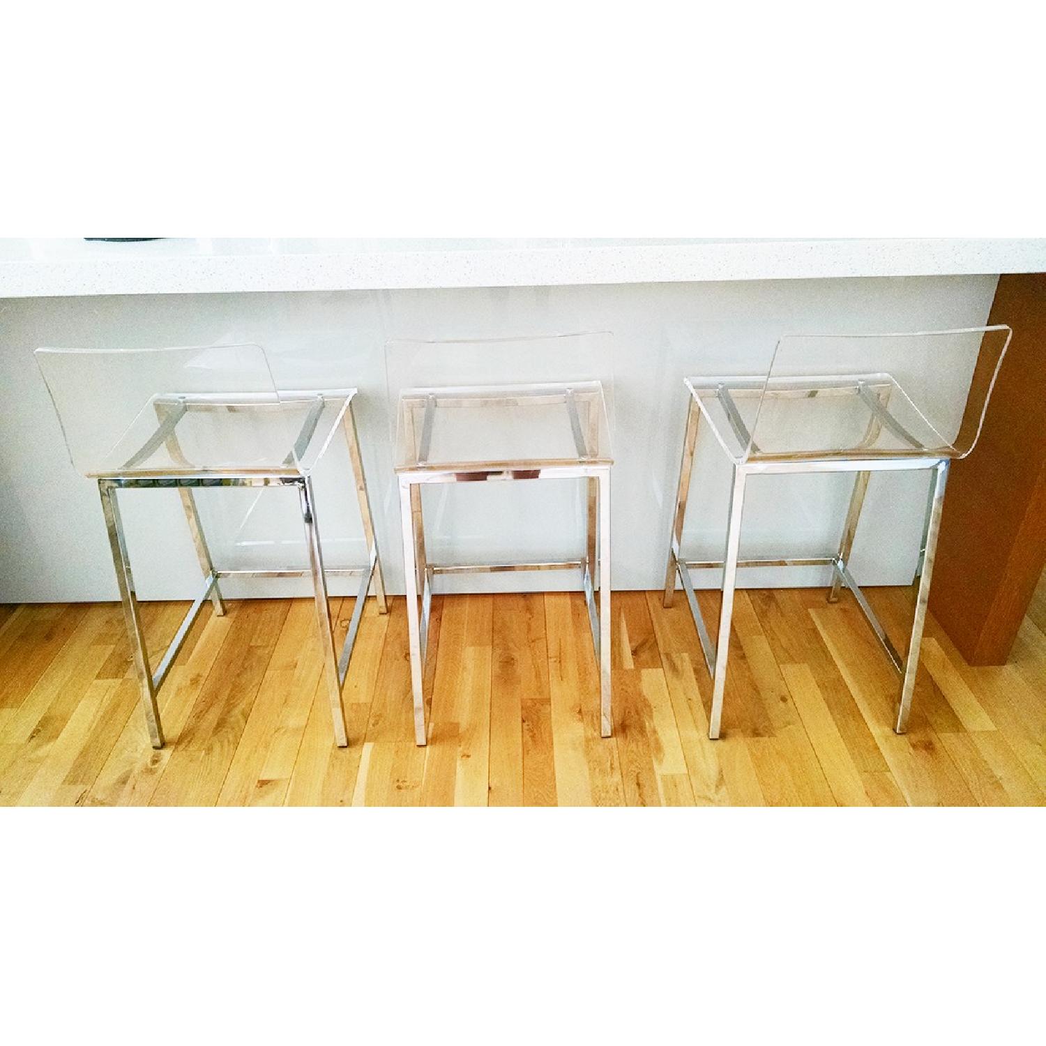 Clear Acrylic Counter Stools - Set of 3 - image-2