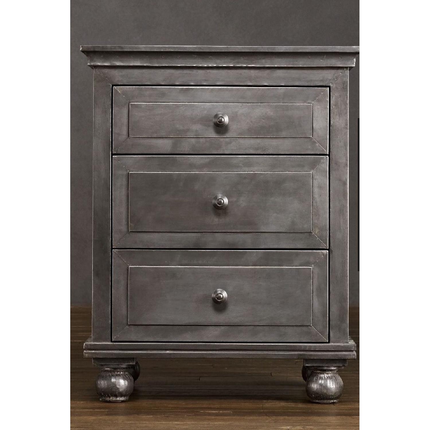 Restoration Hardware Zinc Closed Nightstands - Pair - image-1
