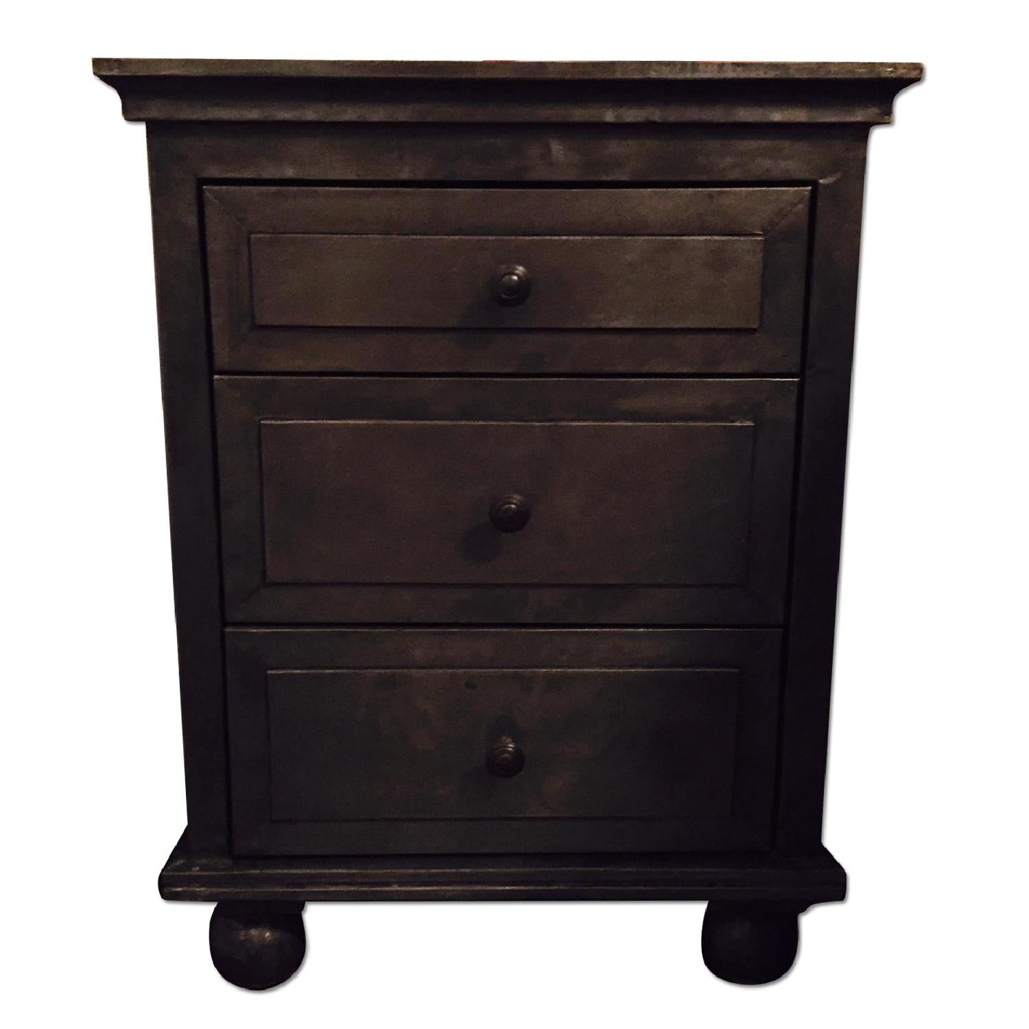 Restoration Hardware Zinc Closed Nightstands - Pair - image-0