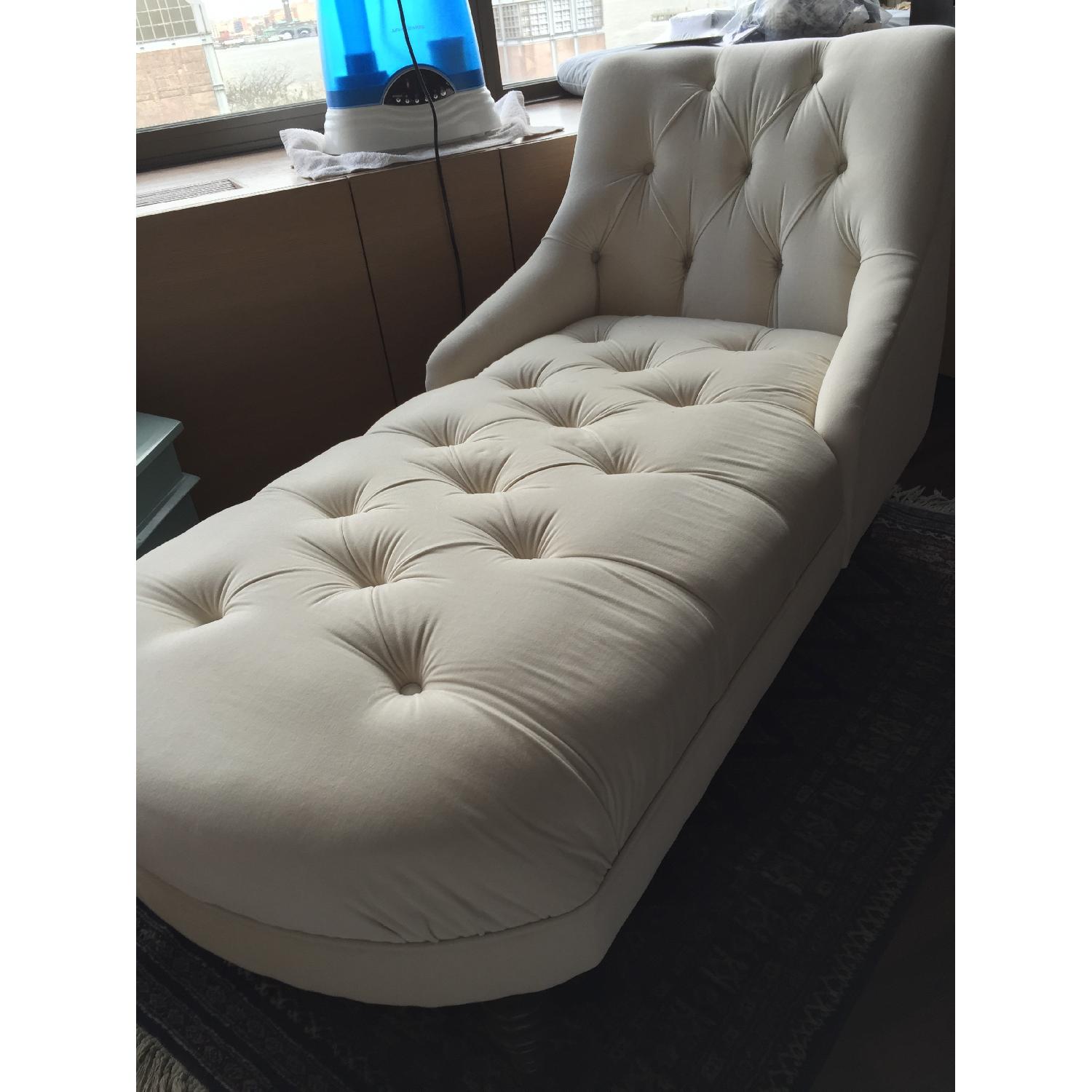 Horchow Ivory Tufted Chaise - image-2