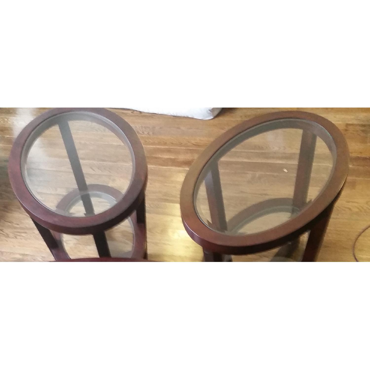 Standard Furniture Opus Cherry Wood Side Tables - Pair - image-2