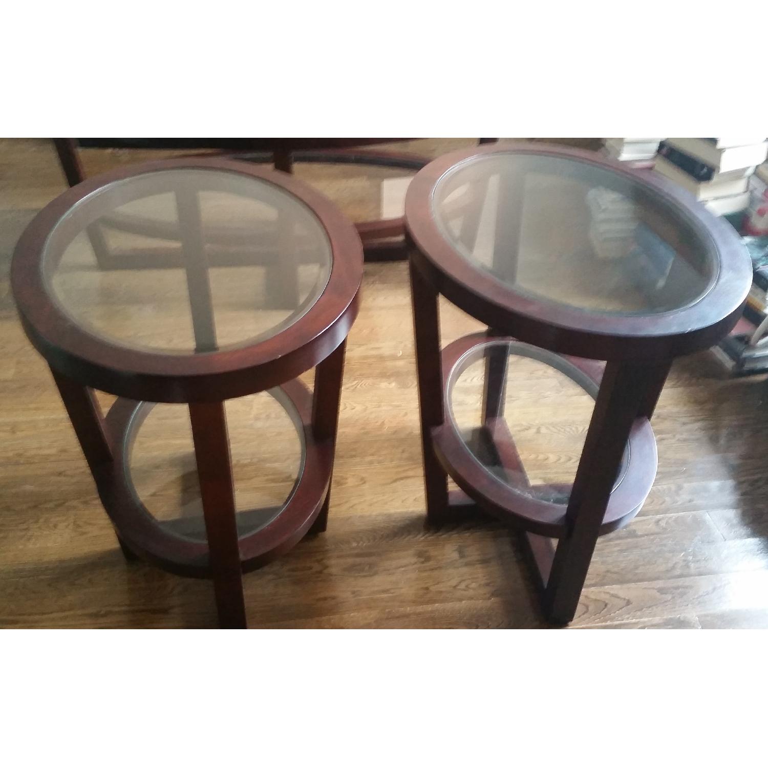 Standard Furniture Opus Cherry Wood Side Tables - Pair - image-3