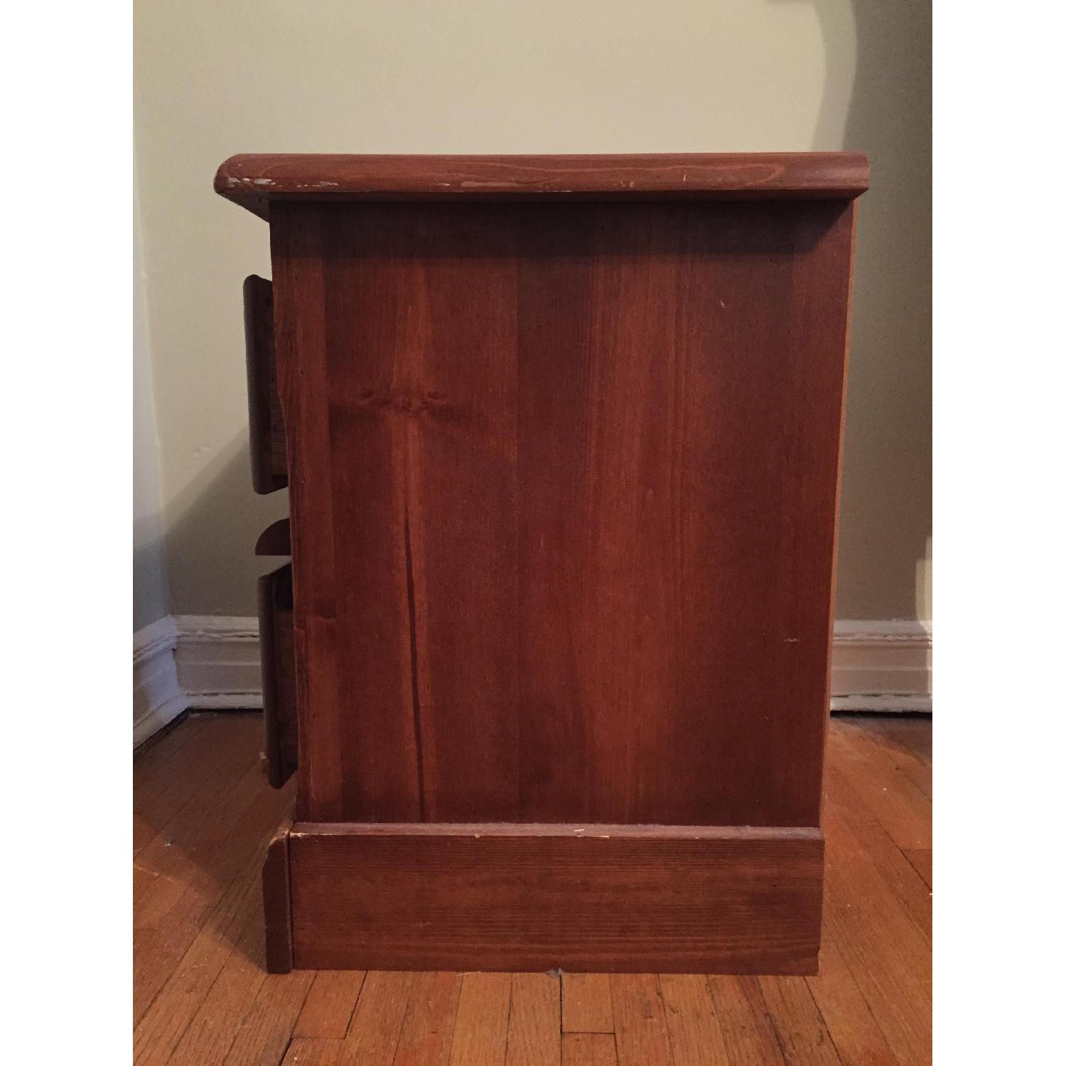 Cherry Wood Dresser w/ Shelves & Mirror - image-1