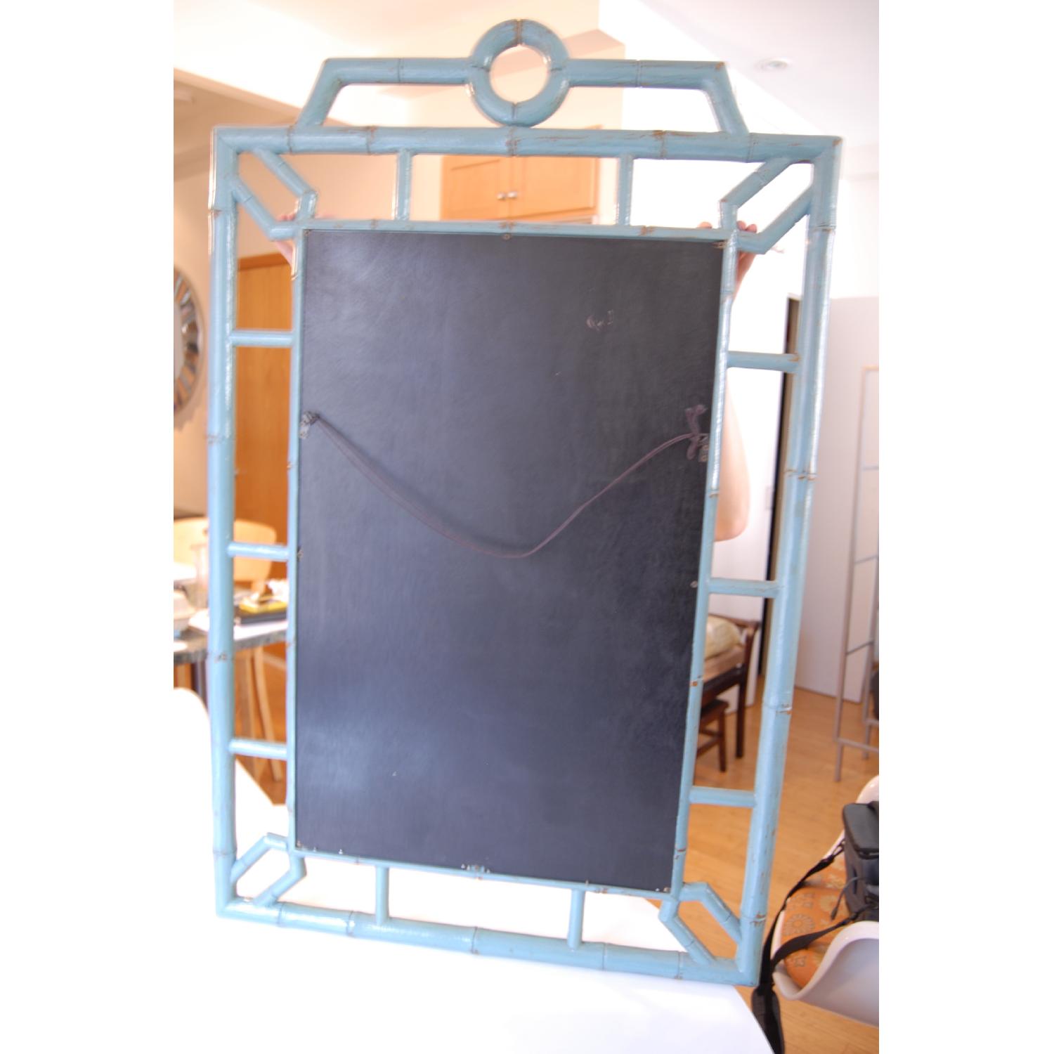 Turquoise Bamboo Framed Mirror - image-2