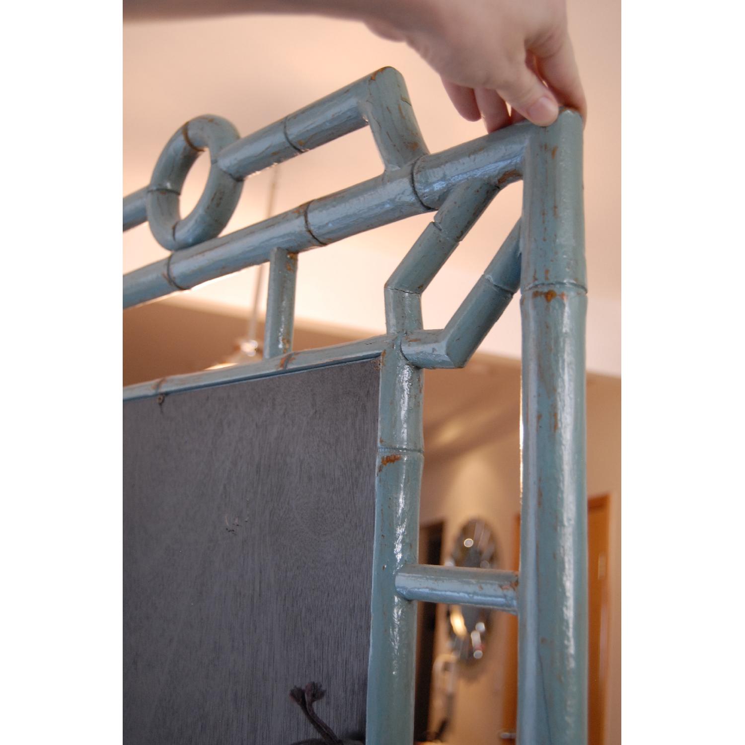 Turquoise Bamboo Framed Mirror - image-3