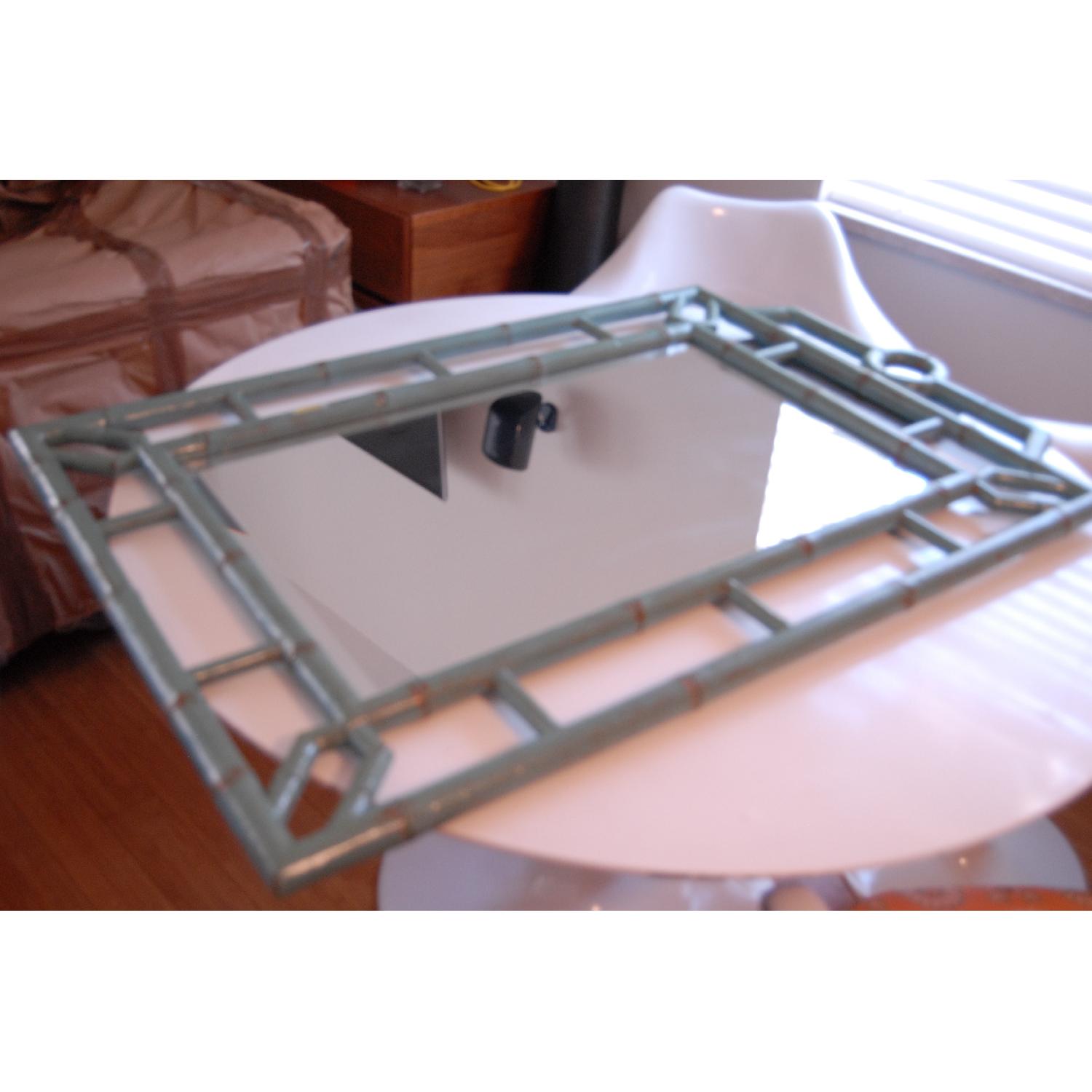 Turquoise Bamboo Framed Mirror - image-4