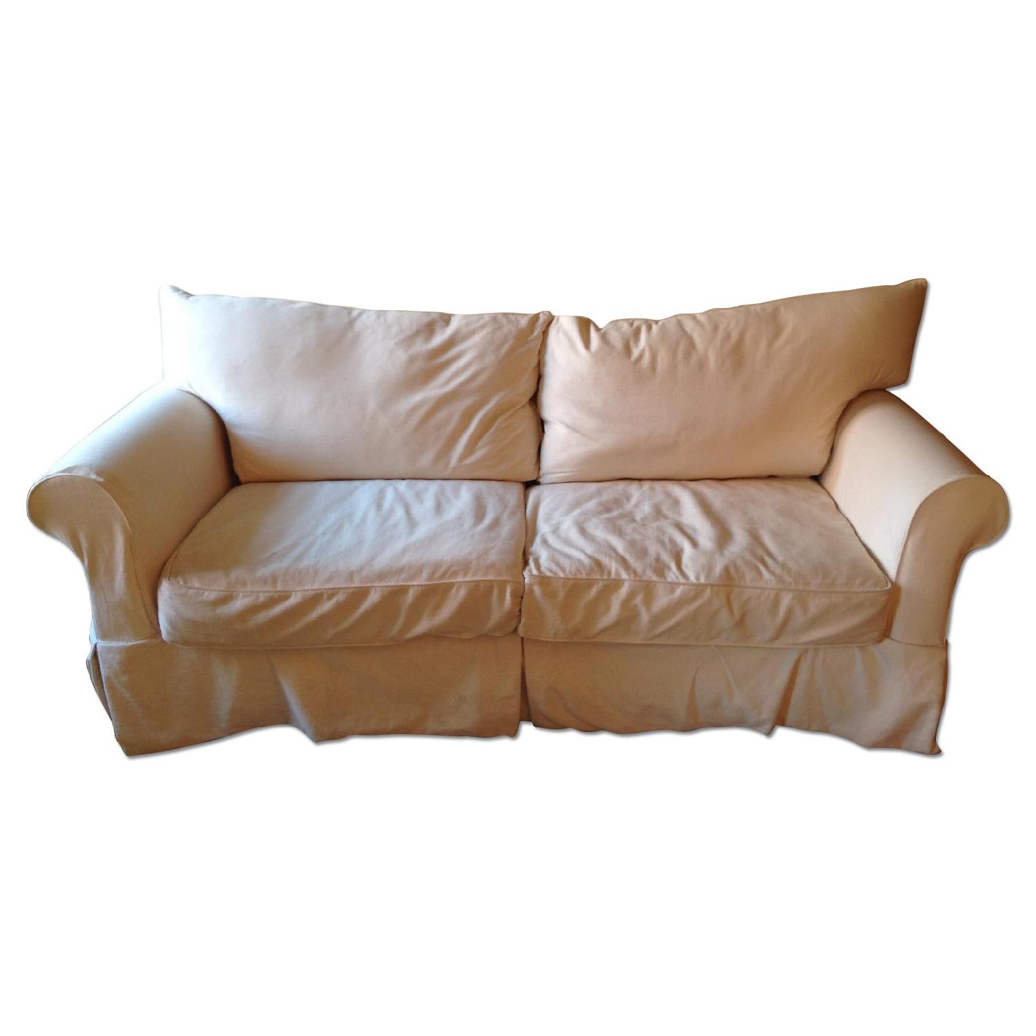 Jennifer Convertibles White Sofa with Pull Out Sofa Bed AptDeco