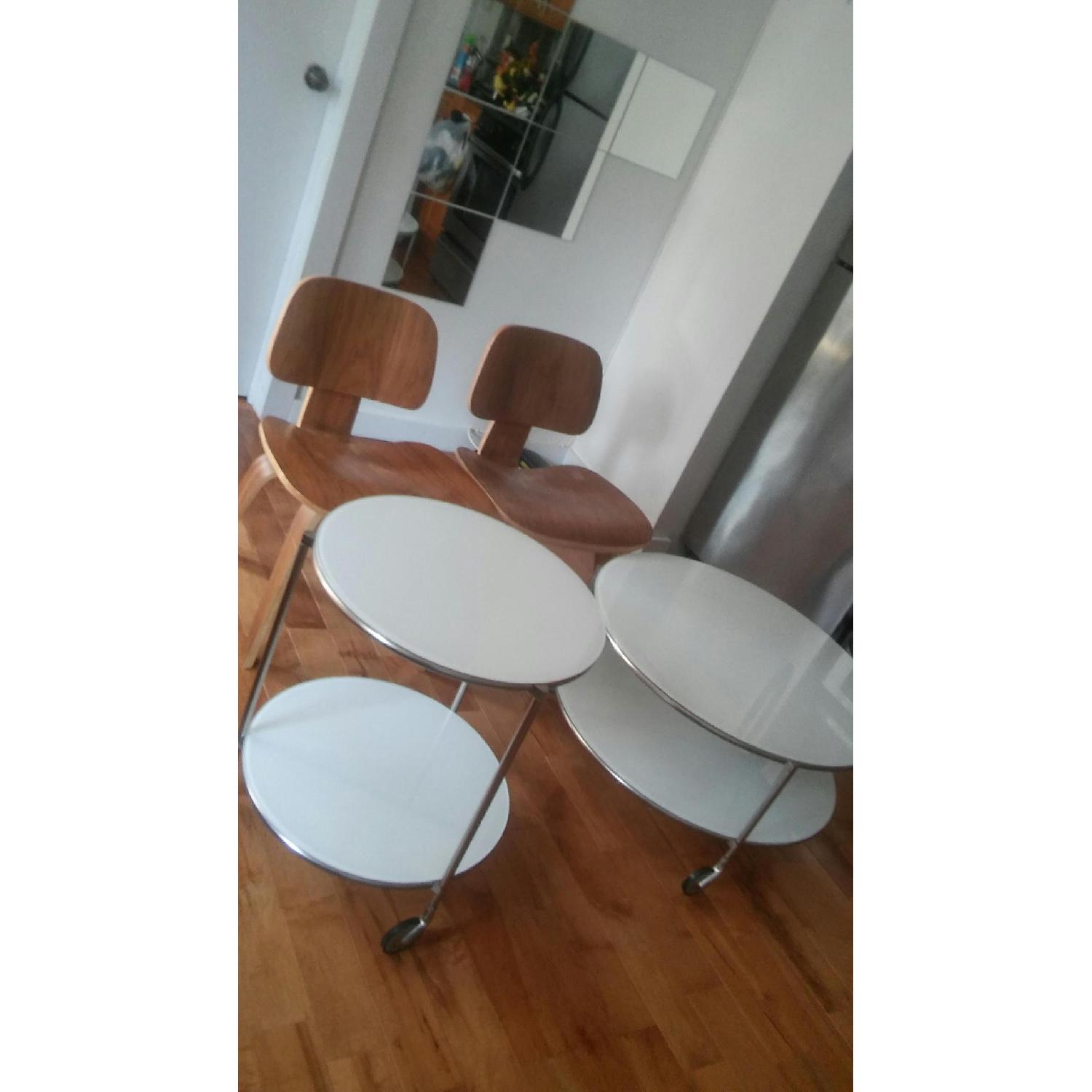 Ikea Strind White Tables on Wheels - Pair - image-1