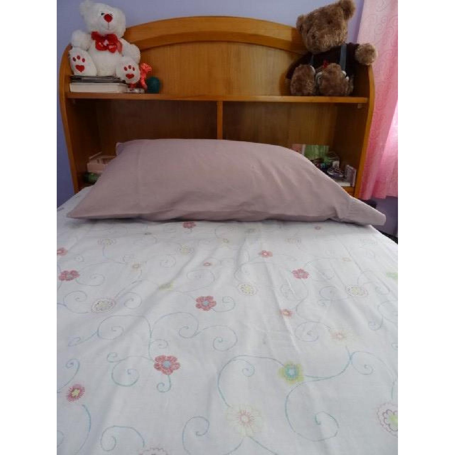 Raymour & Flanigan Twin Bed w/ Attached Bookcase/Drawers - image-1