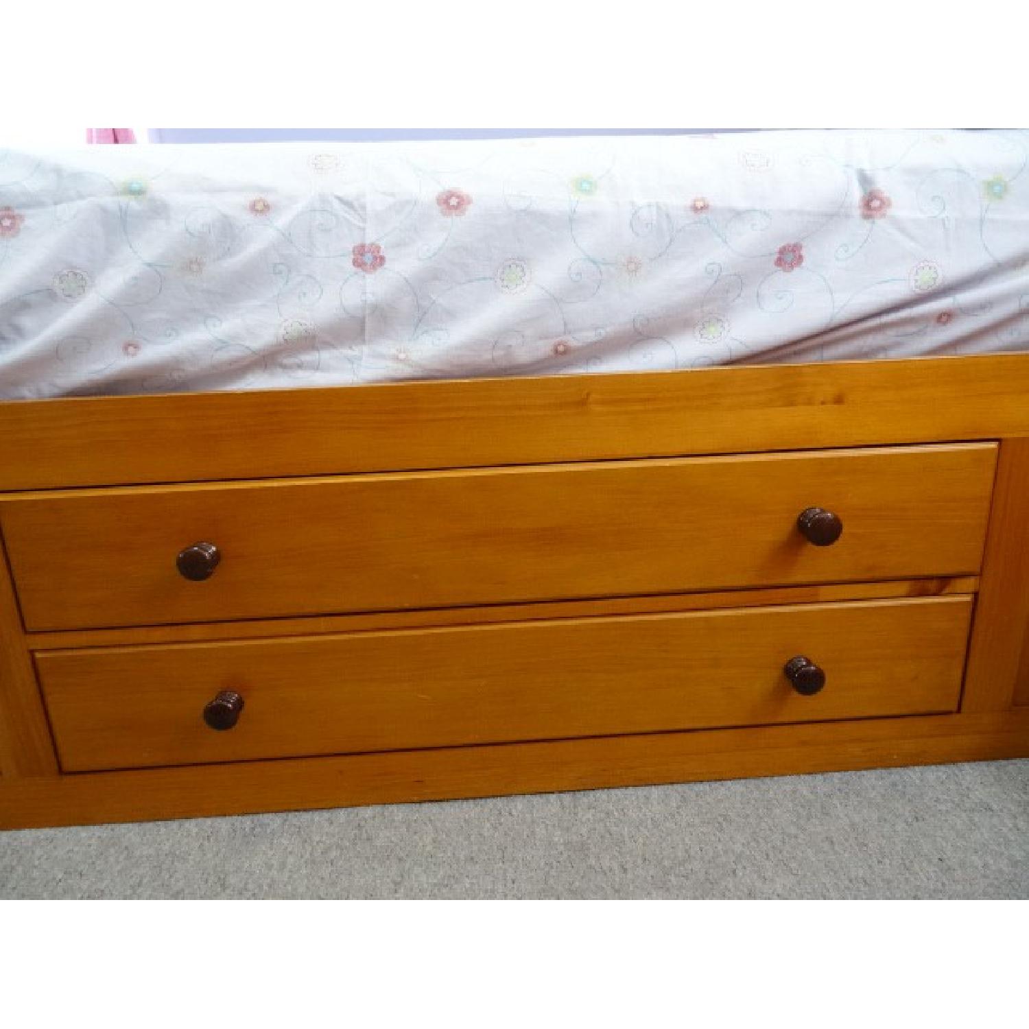 Raymour & Flanigan Twin Bed w/ Attached Bookcase/Drawers - image-2