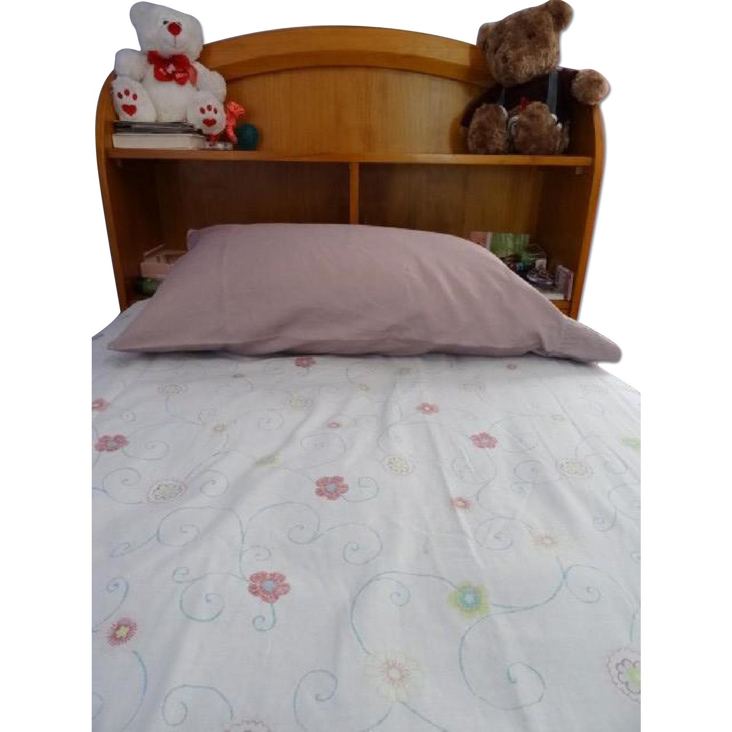 Raymour & Flanigan Twin Bed w/ Attached Bookcase/Drawers - image-0